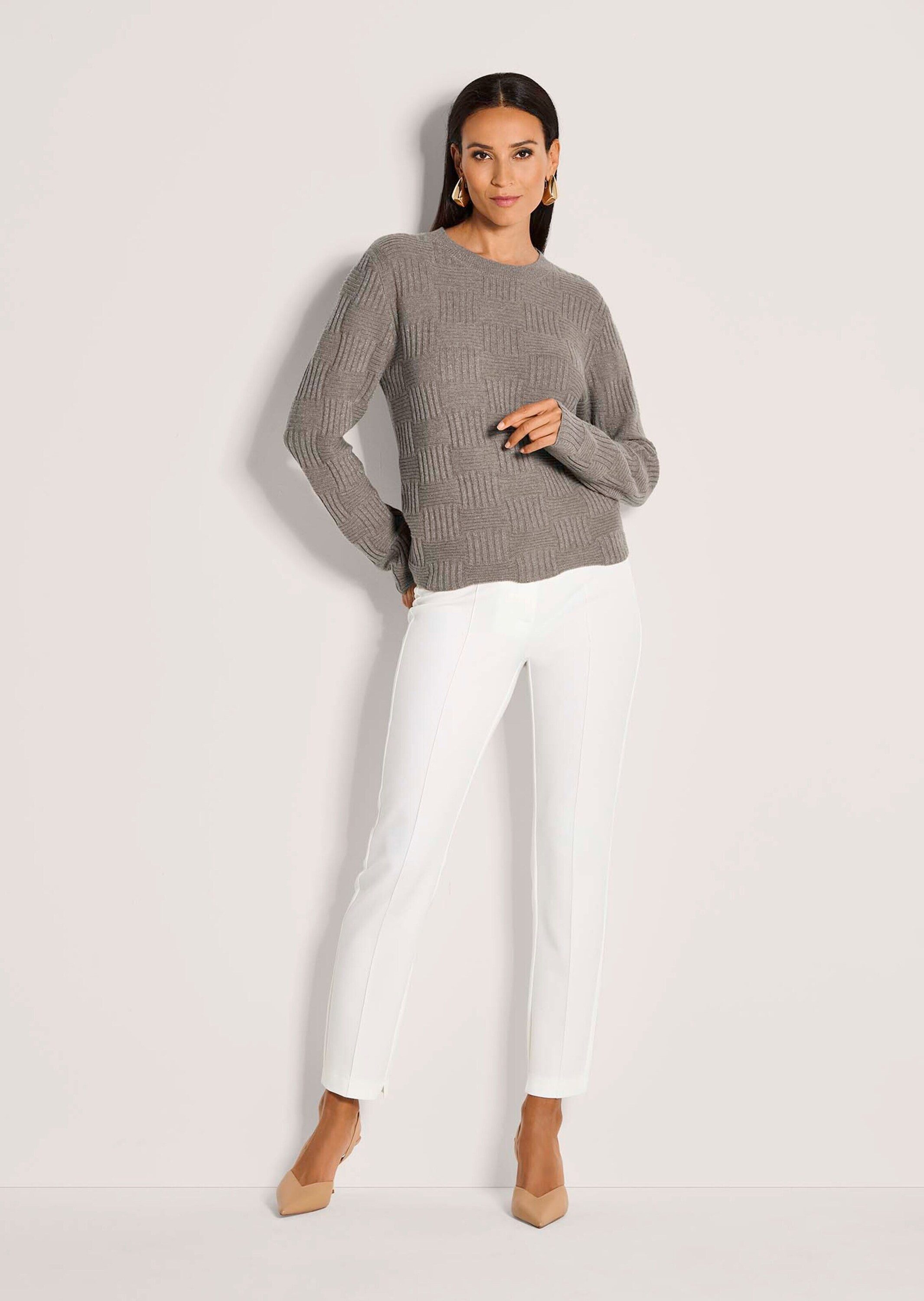 MADELEINE Strickpullover Glamouröser Stricksweater mit Rundhals Wollpullove günstig online kaufen