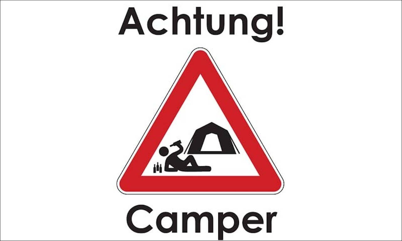 flaggenmeer Flagge Achtung Camper 80 g/m²