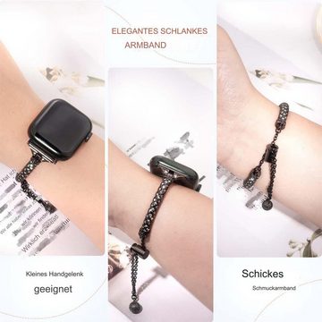 FIDDY Smartwatch-Armband Für Apple Watch 1-9 / SE Metall-Diamant-Glitzerarmband, Milan-Armband erhältlich für 38/40/41 mm und 42/44/45/49 mm