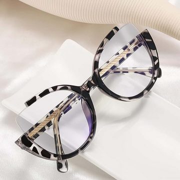 KIKI Brillengestell Halb randlose Vintage Mode Gläser Rahmen Cat Eye Große rahmenlose