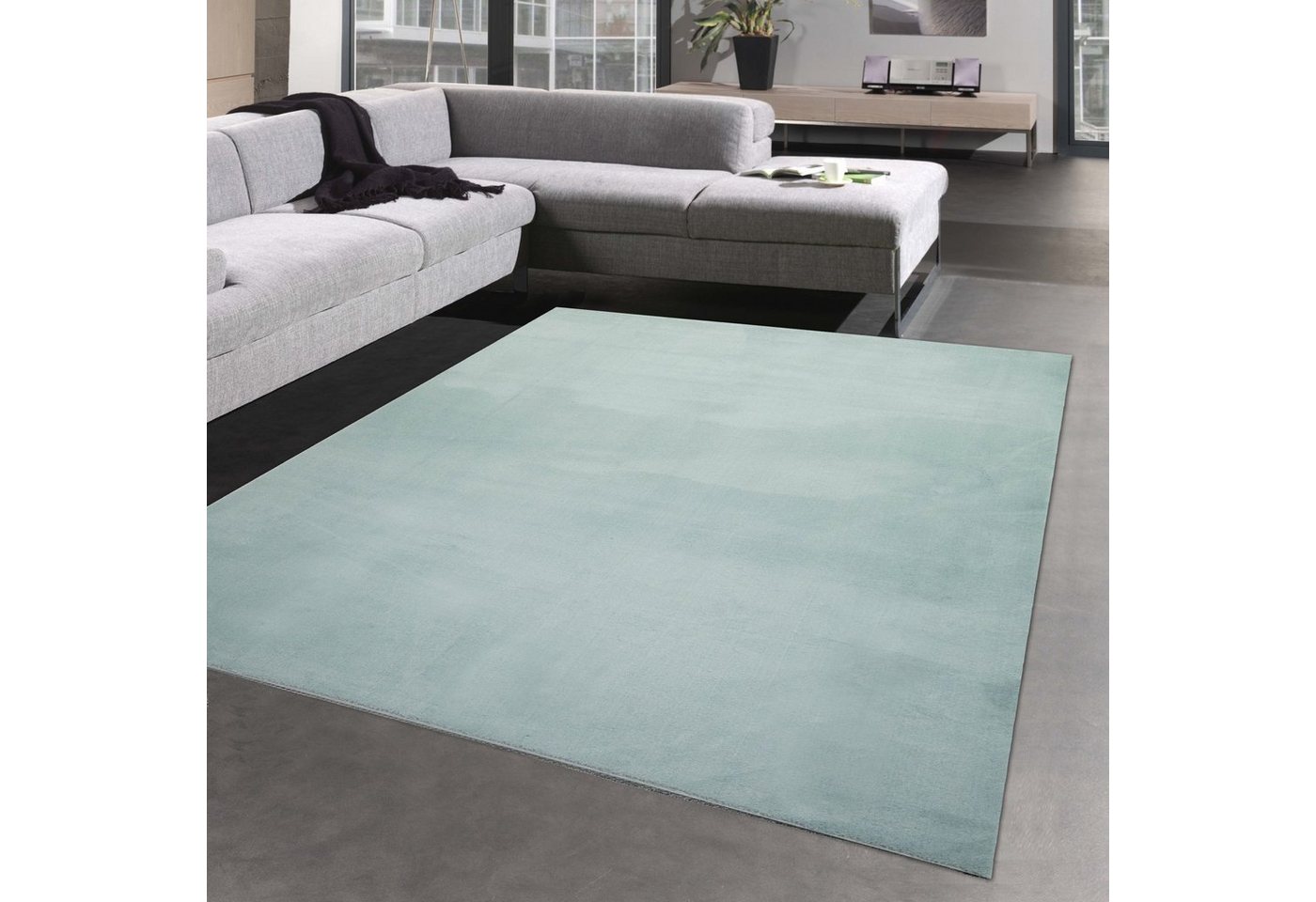 Carpetia Teppich Uni, rechteckig, Höhe: 16 mm, super soft & flauschig mit extra dichter Florstruktur