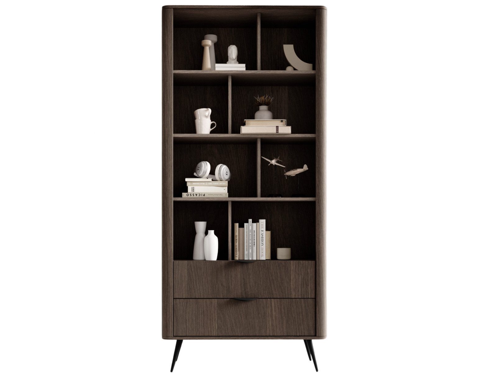 yourhouse24 Regal Veris A Dunin Eiche/Schwarz 194x88x38 cm