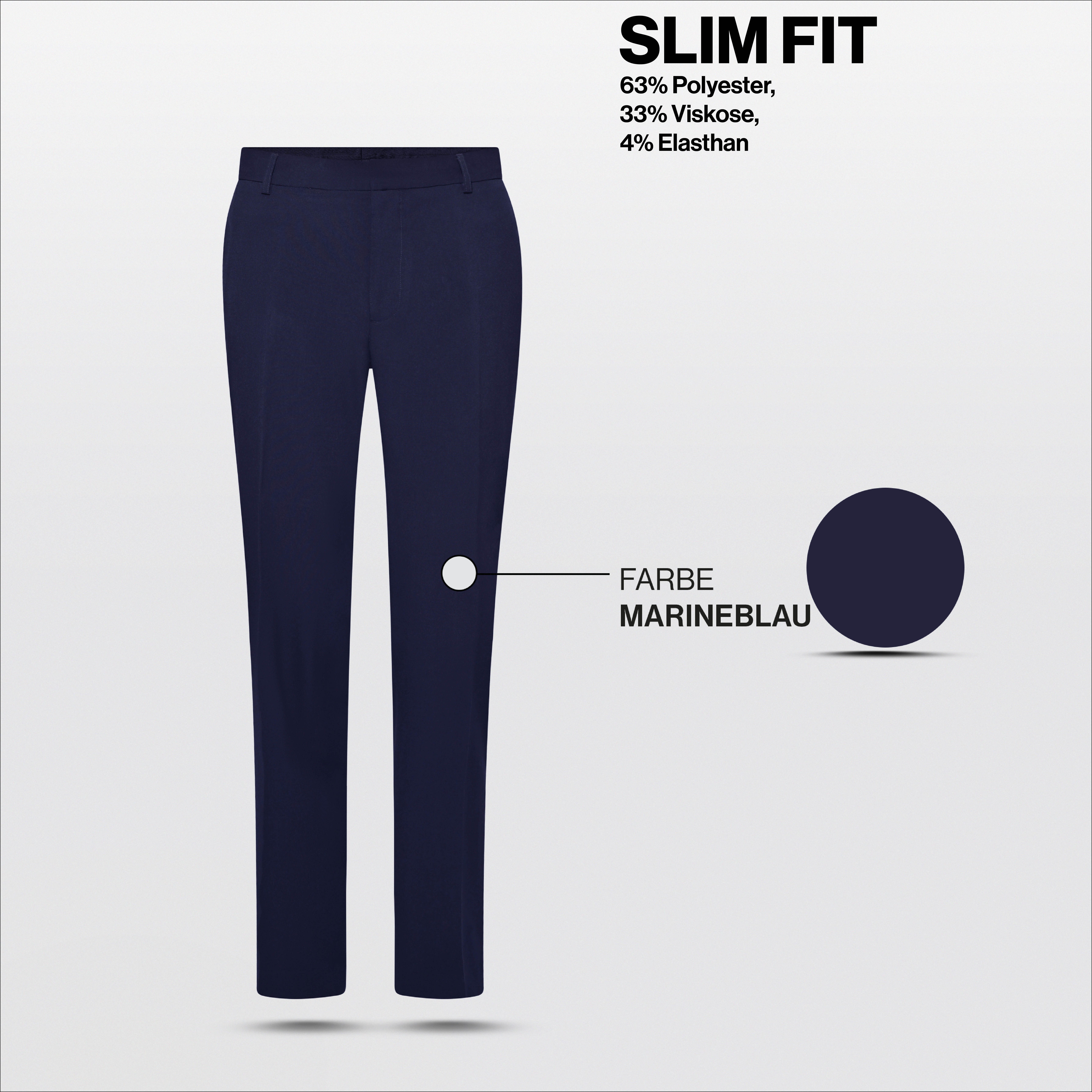 Hirschthal Anzughose Herren Business Anzughose Slim-Fit in Lang- und Normalgrößen – Bild 5 von 5