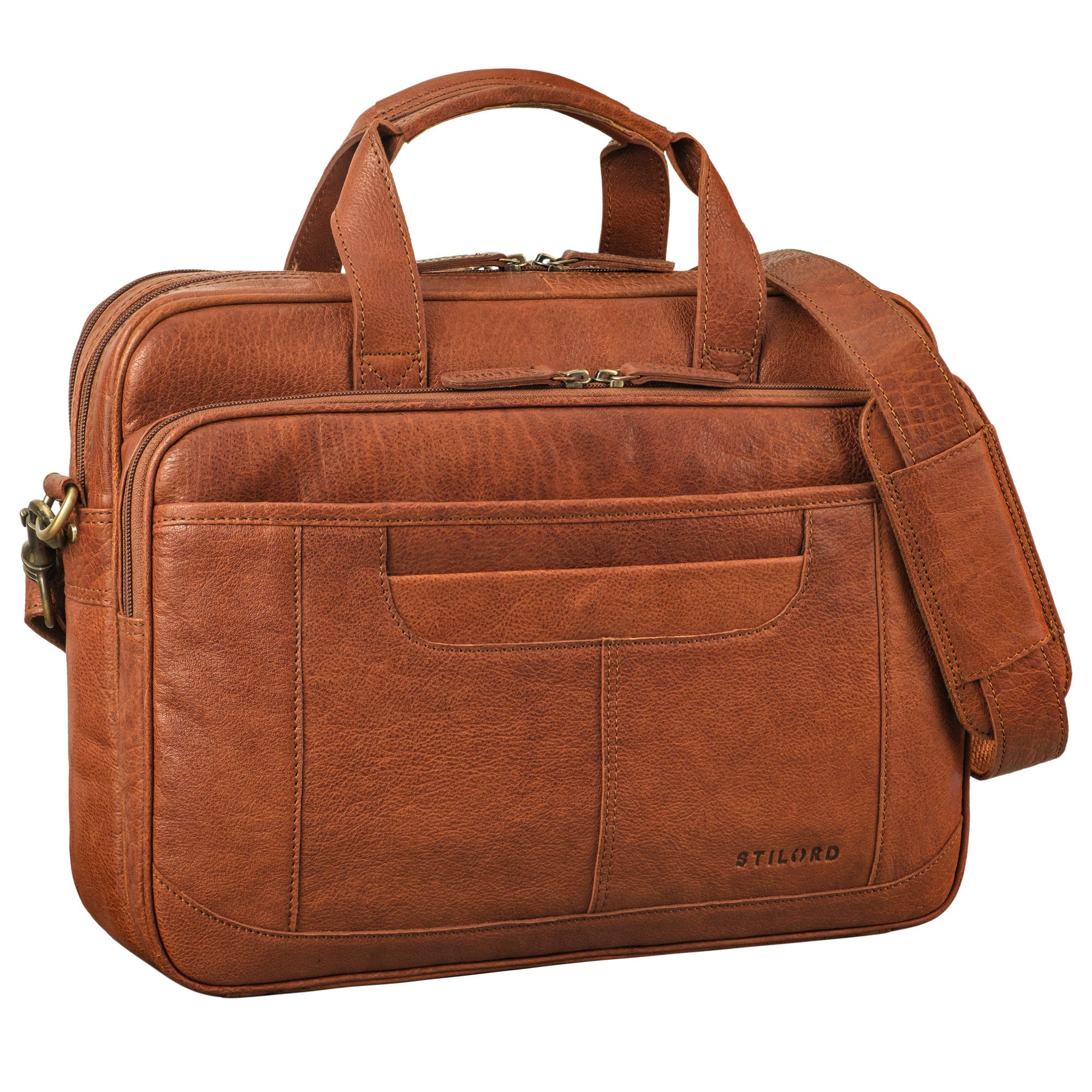 STILORD Laptoptasche "Quest" Aktentasche Leder 15,6 Zoll