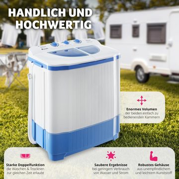 tectake Wäscheschleuder Mini-Waschmaschine 4,5 kg mit Wäscheschleuder 3,5, 4,50 kg