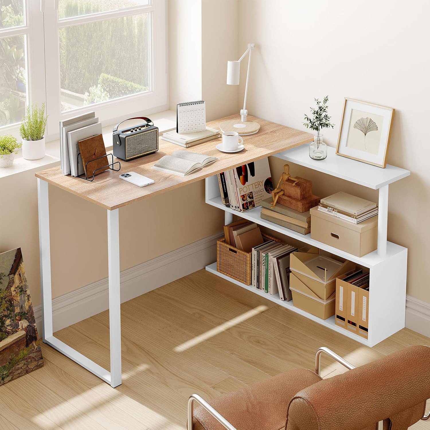 Woltu Schreibtisch (1-St), Bürotisch mit Ablagen, günstig online kaufen