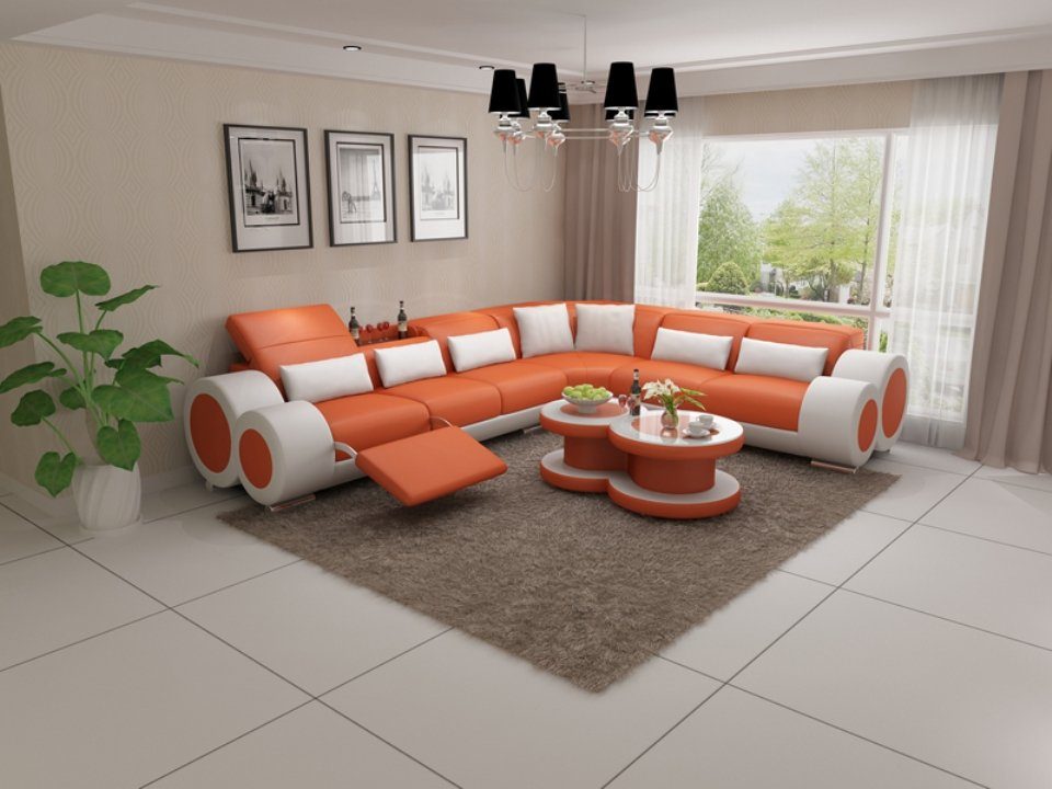 Superfieber 2024 JVmoebel Ecksofa, Ledersofa Couch Design Sofa Ecksofa Modern Eck Wohnlandschaft