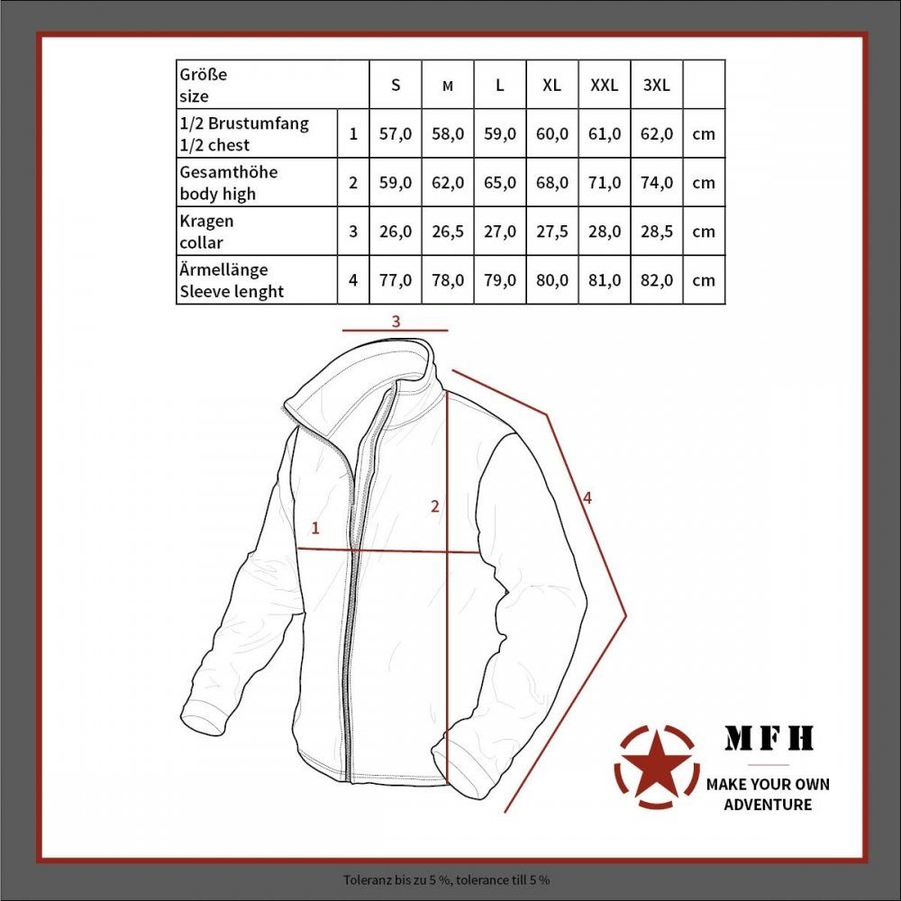 MFH Softshelljacke Soft Shell Jacke, "Protect", schwarz - S Windfang am Ärmelsaum mit Daumenloch
