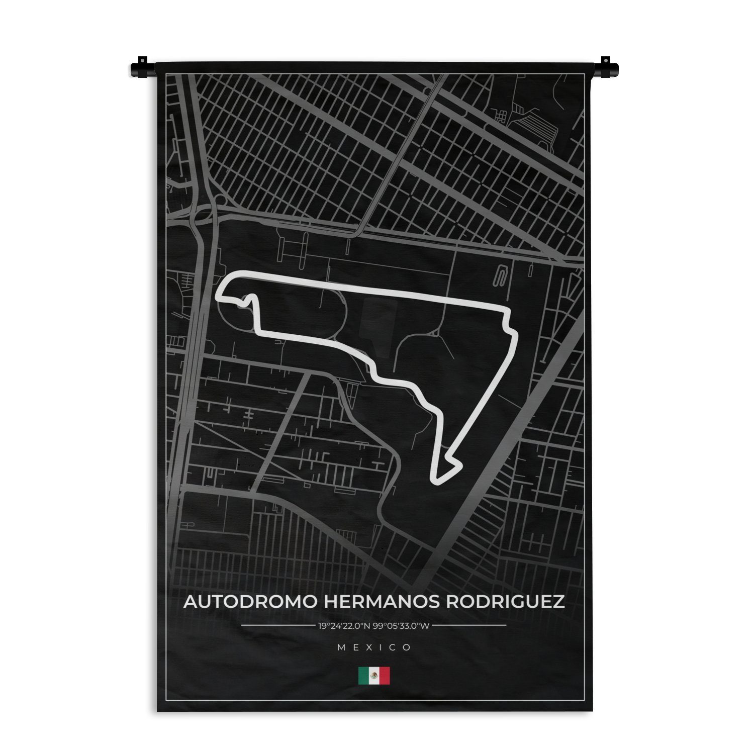 MuchoWow Wanddekoobjekt Mexiko - Rennstrecke - Autodromo Hermanos Rodríguez - Formel 1 -, Wanddeko für Wohnzimmer, Schlafzimmer, Kleid, Wandbehang, Kinderzimmer