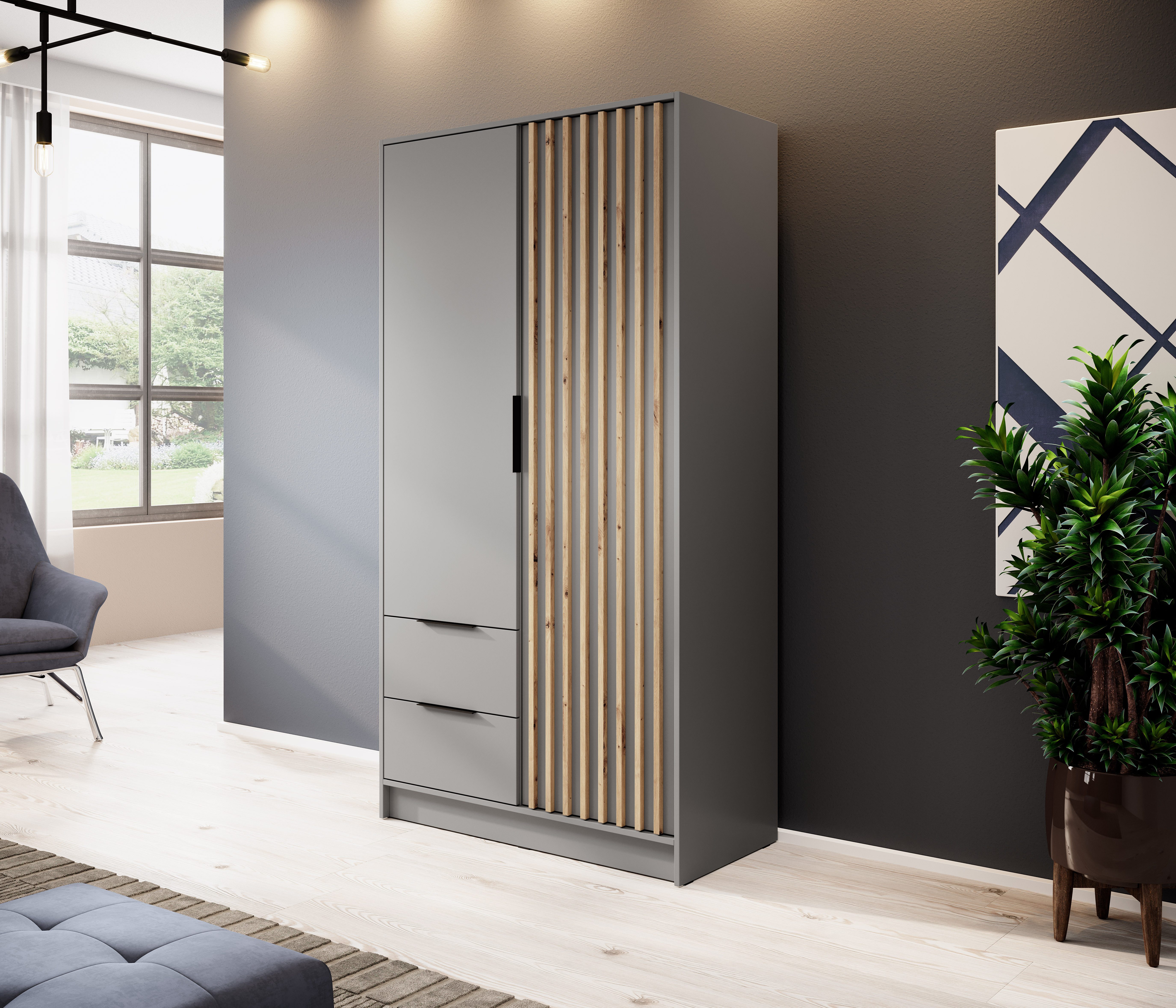 MOEBLO Kleiderschrank JOHN (Latten aus Holz, günstig online kaufen