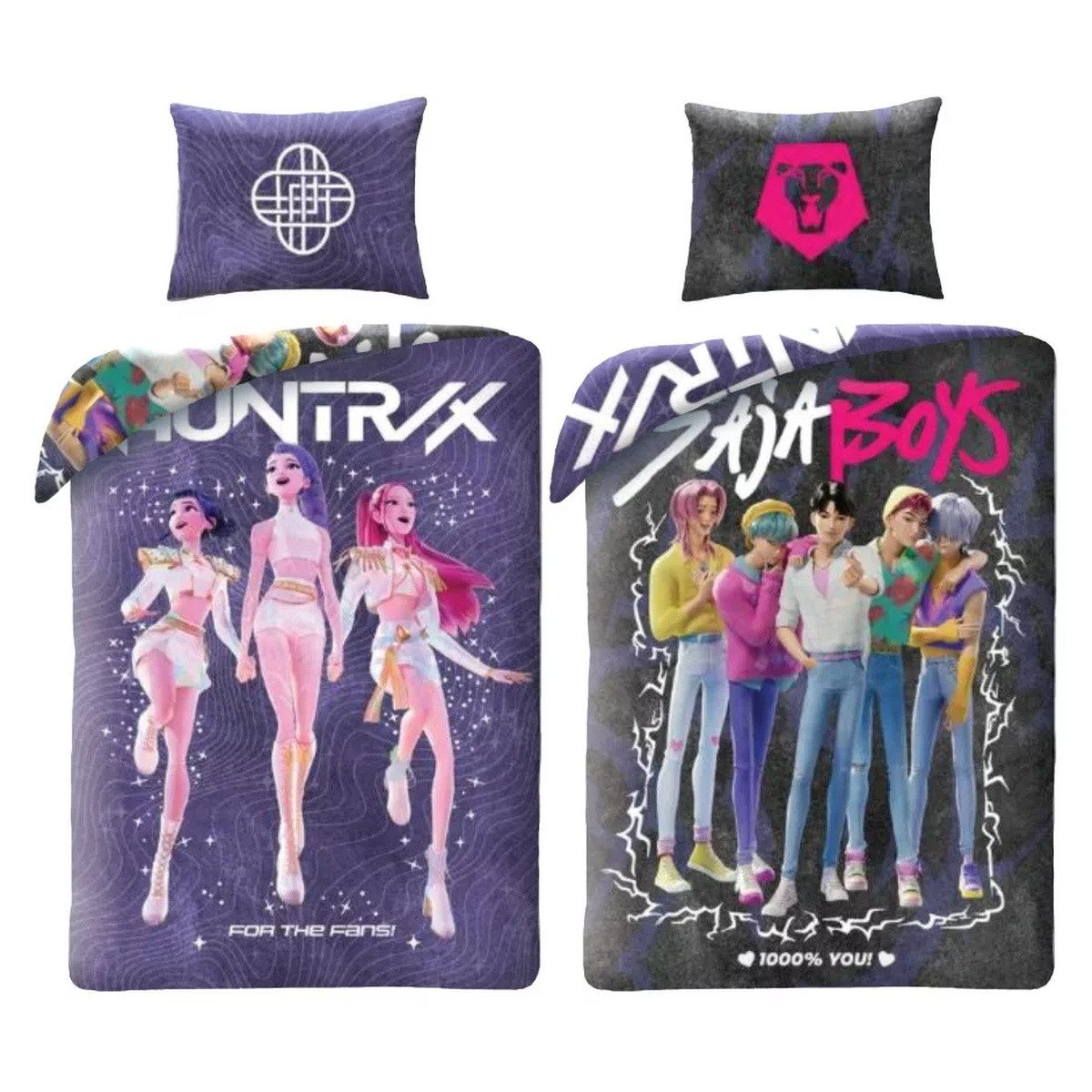 K-Pop Demon Hunters Kinderbettwäsche K-pop Demon Hunters For the Fans wendbarer bettwäsche garnitur