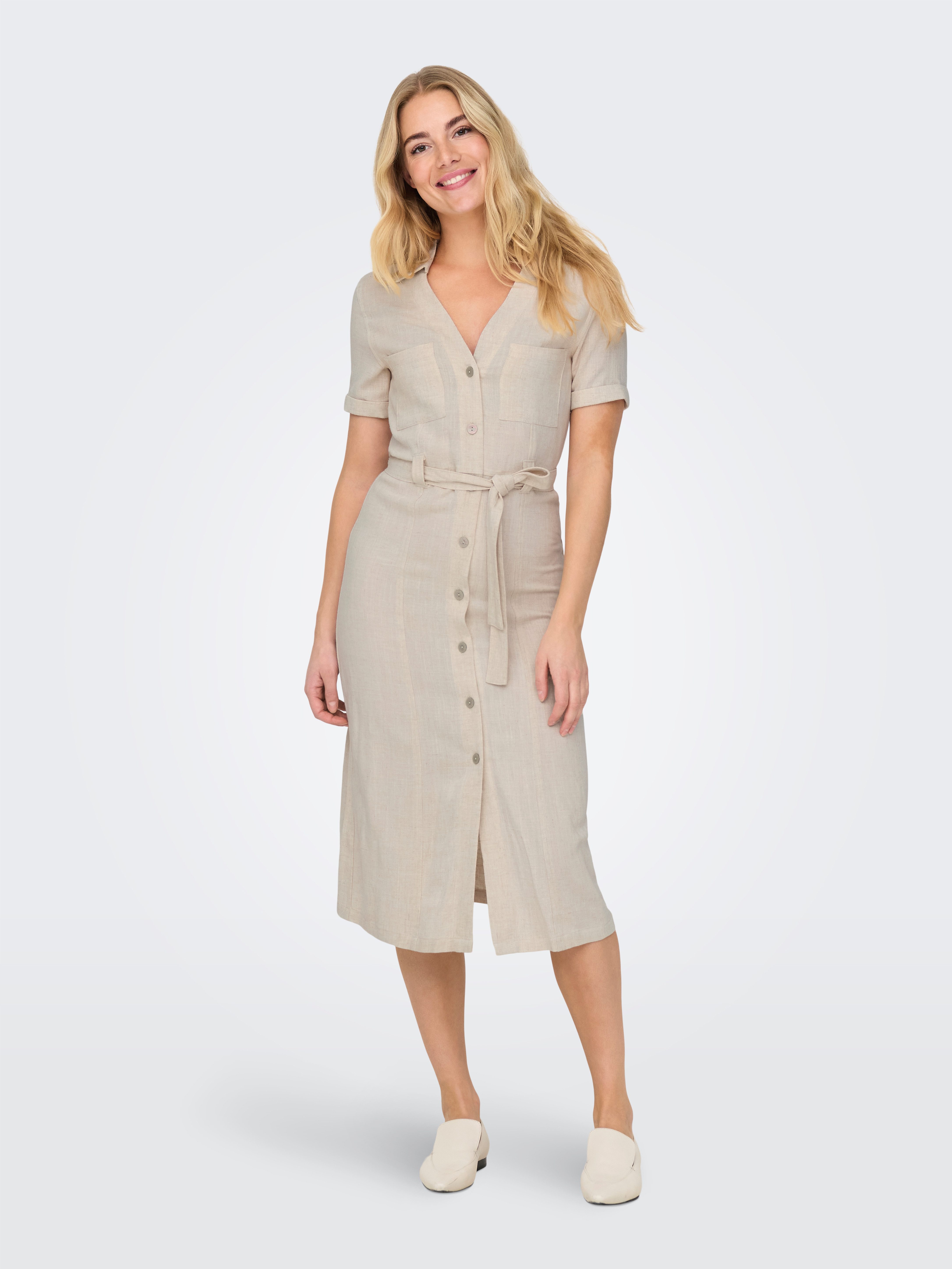 Hemdblusenkleid ONLSIESTA SS LIN BL SHIRT DRESS PNT NOOS