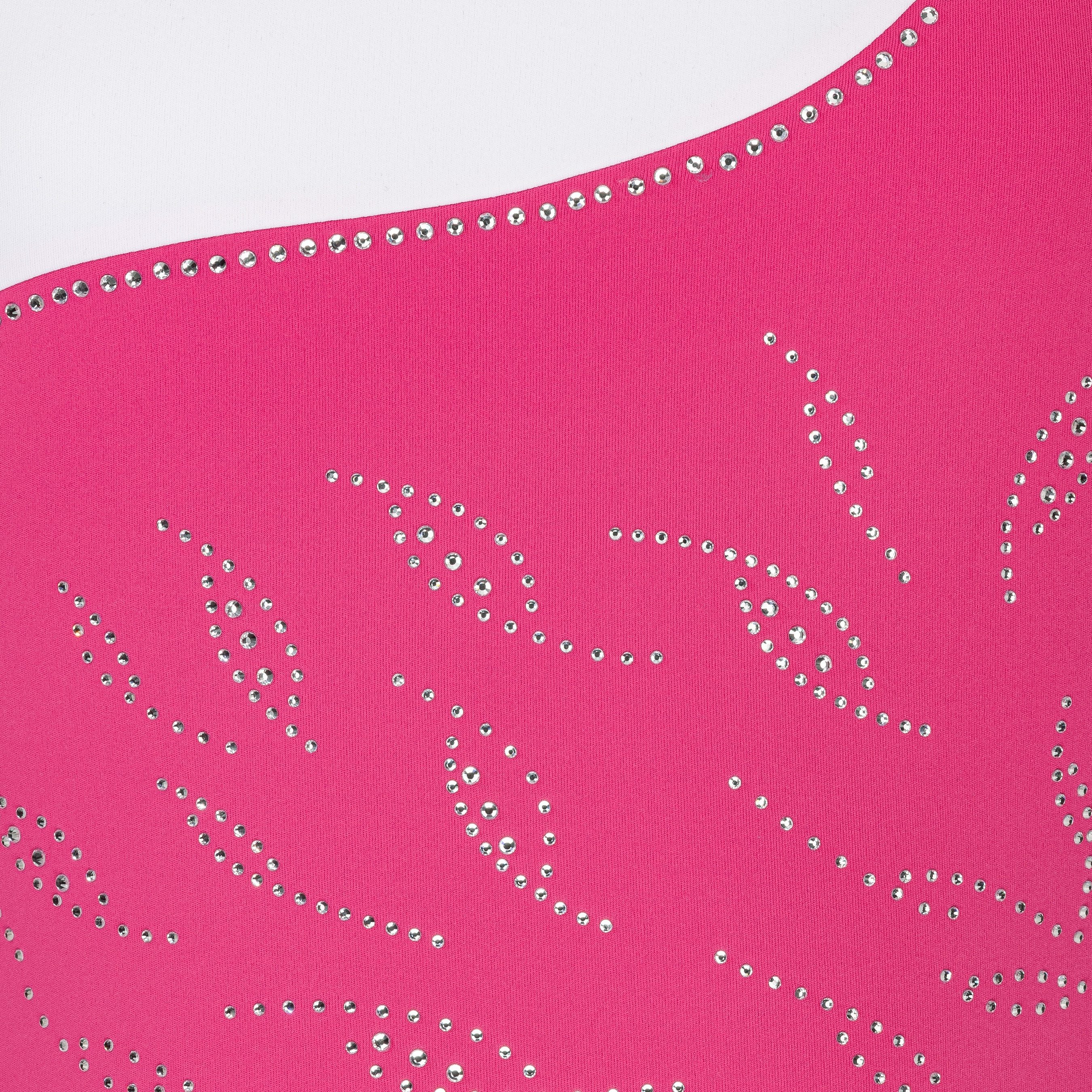 tanzmuster Turnanzug Evi Mädchen Langarm, Gymnastikanzug mit Glitzersteinen für Kinder