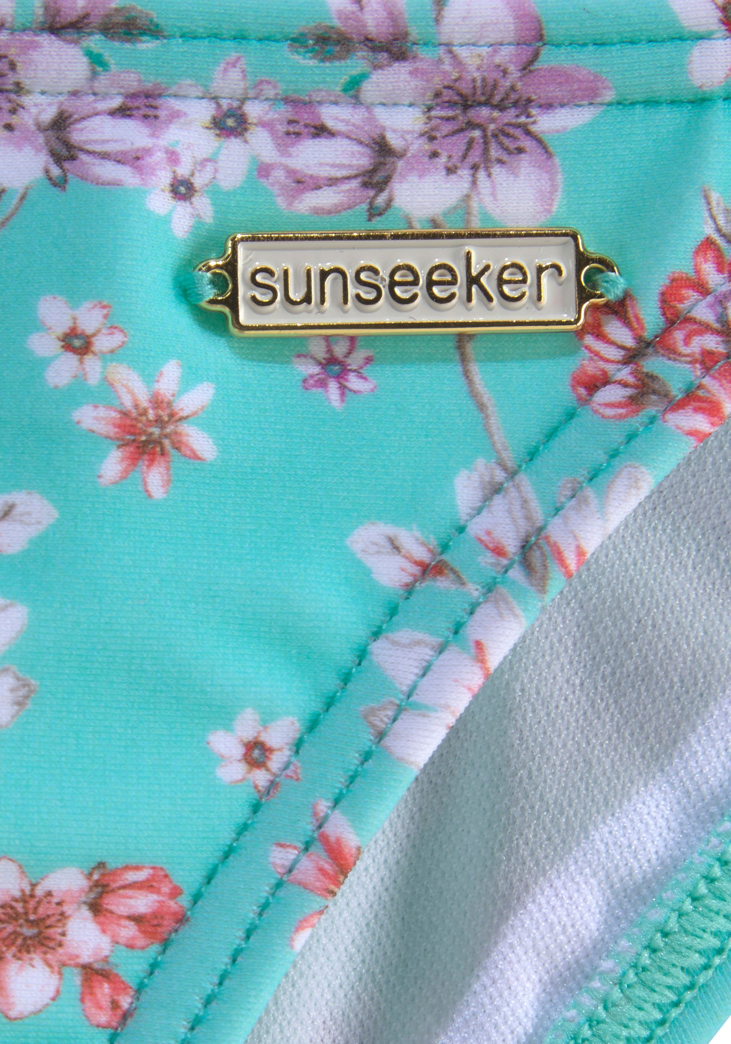 Sunseeker Bustier-Bikini mit sommerlichem Ditsy blau Kids Print