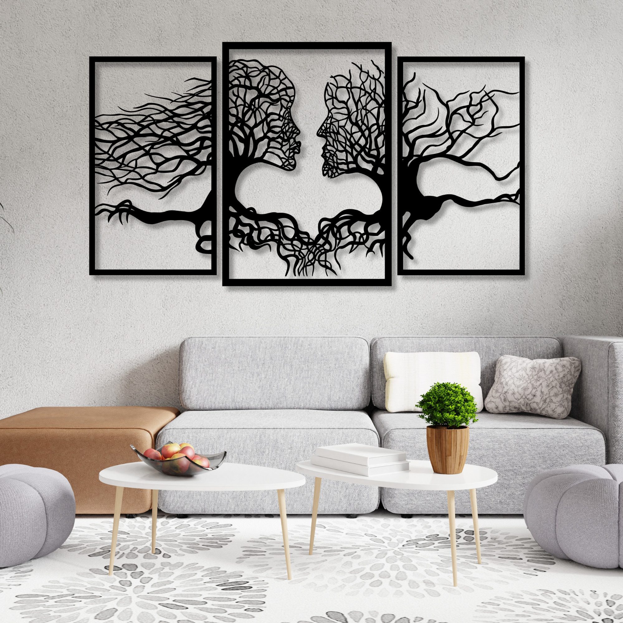 EYOKA Wanddekoobjekt 3D Wandbild aus Holz Wanddeko Moderne Holzkunst 6mm st günstig online kaufen