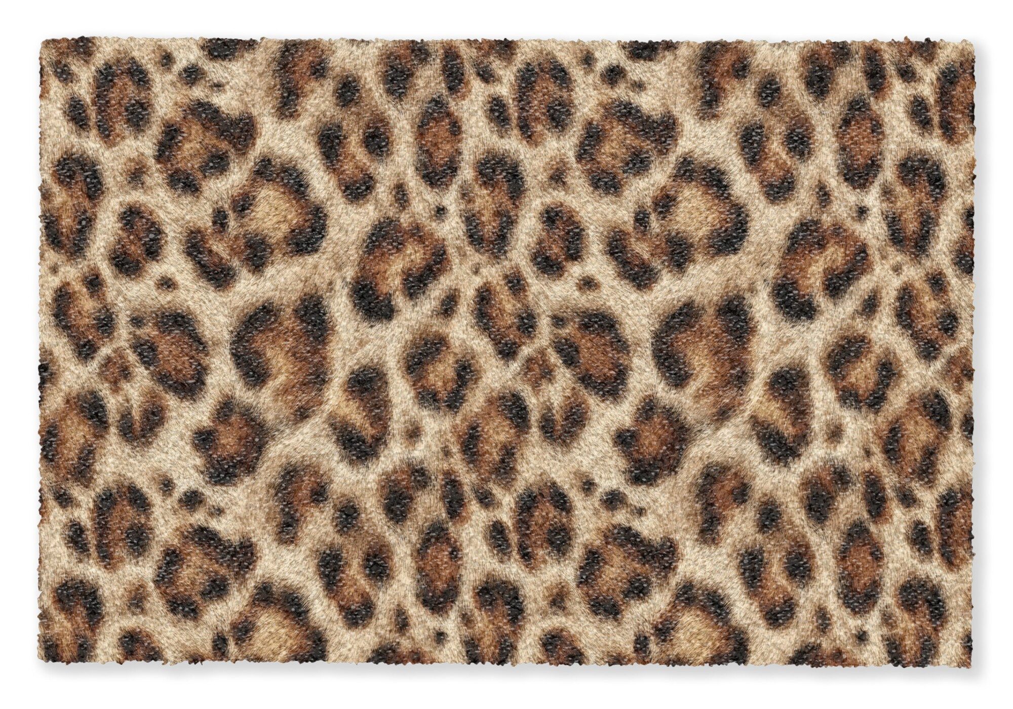 MuchoWow Fußmatte Leopard – Braun – Fell, Rechteckig, innen Schmutzfangmatte, Tür, Schmutzfänger Flur, Teppich 60x40 cm