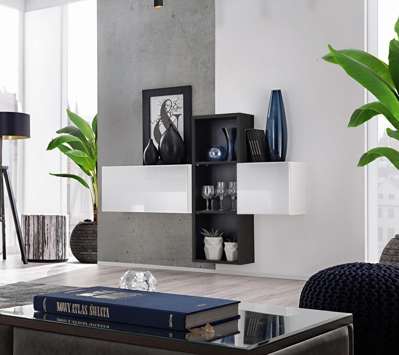 JVmoebel Wohnwand Wohnzimmer Luxus in Europa Design Möbel Made Wandregale Wandschrank, Modern