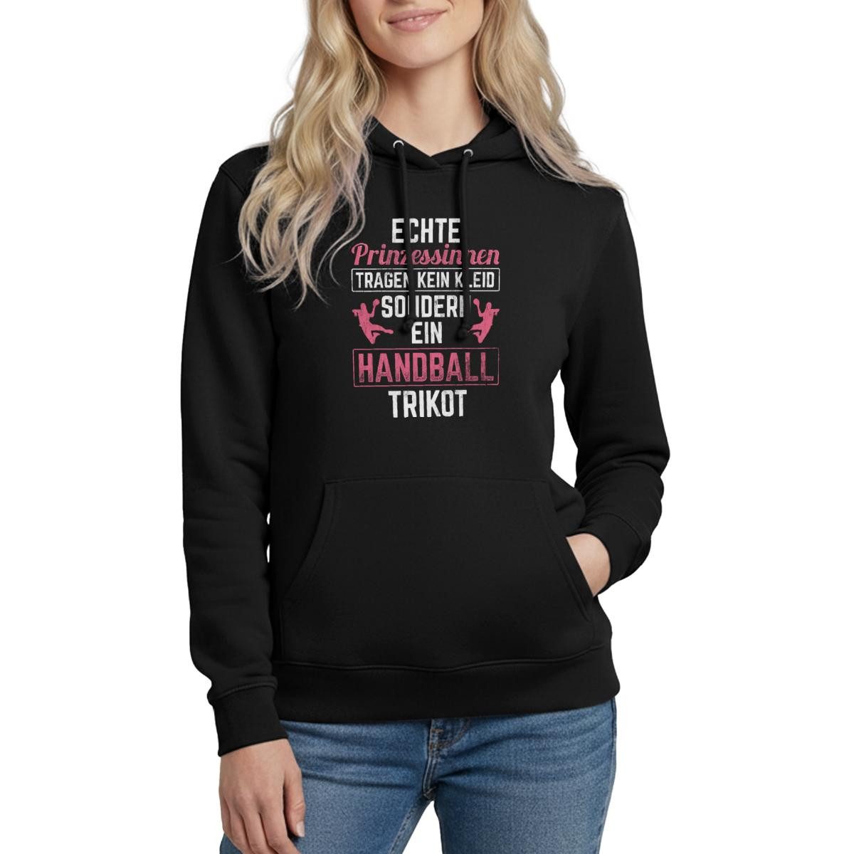 Spreadshirt Hoodie Handball Echte Prinzessinen Tragen Ein Trikot Damen Hoodie (1-tlg)