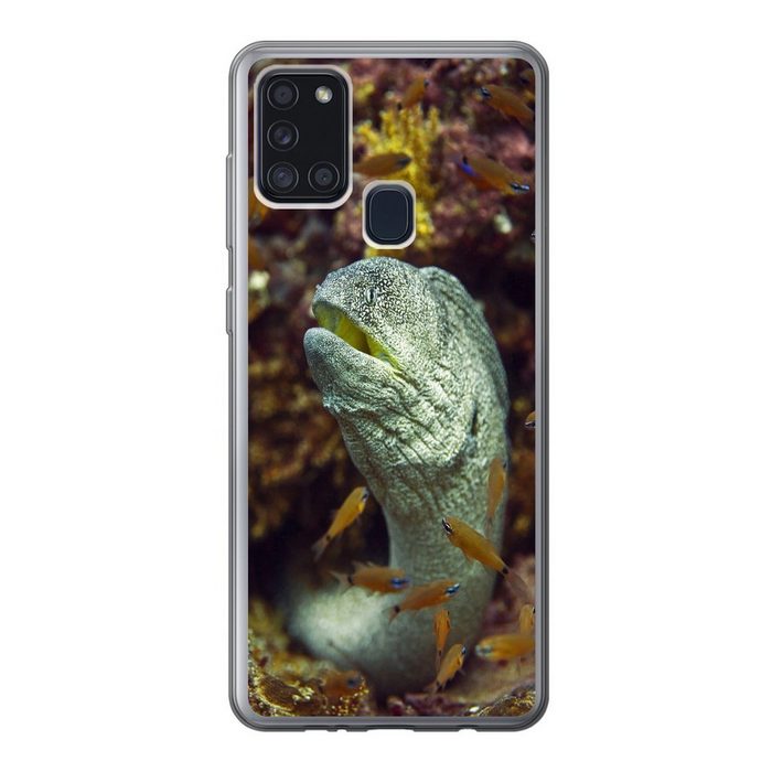 MuchoWow Handyhülle Fische - Korallen - Ozean Handyhülle Samsung Galaxy A21s Smartphone-Bumper Print Handy