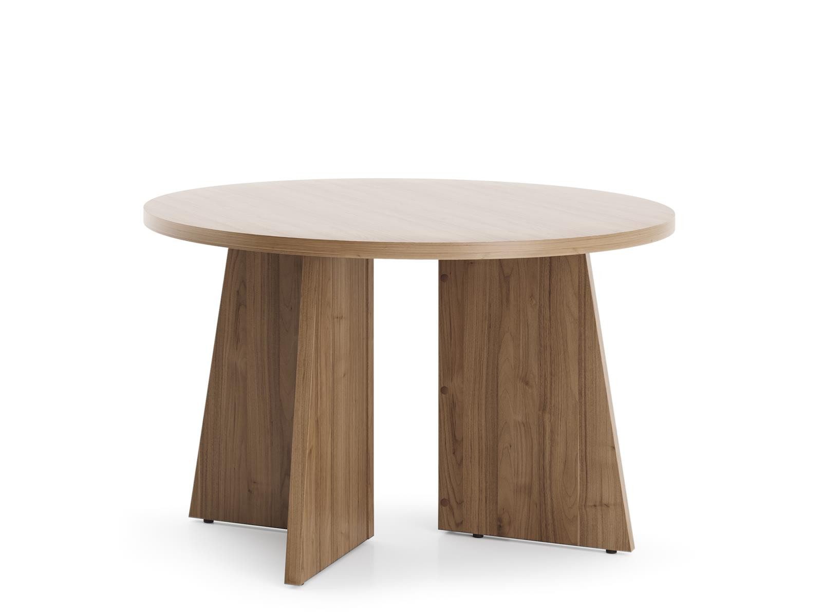 Compleo Couchtisch Ø 75,4 cm, Kaffeetisch Nussbaum, Elegant Design JONA, MADE IN EU
