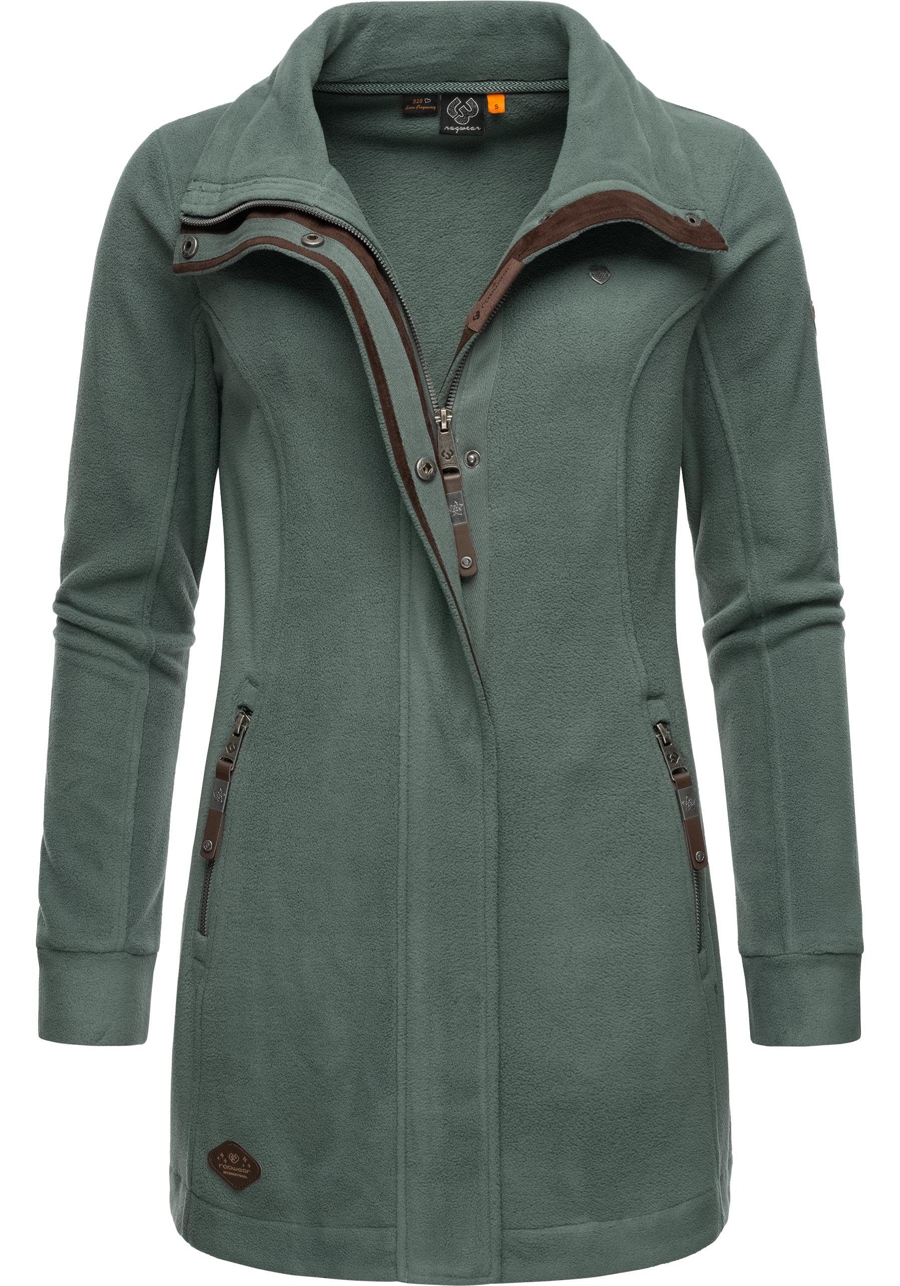 Ragwear Parka Letrice Fleece Sportliche Zip-Fleecejacke mit hohem Kragen
