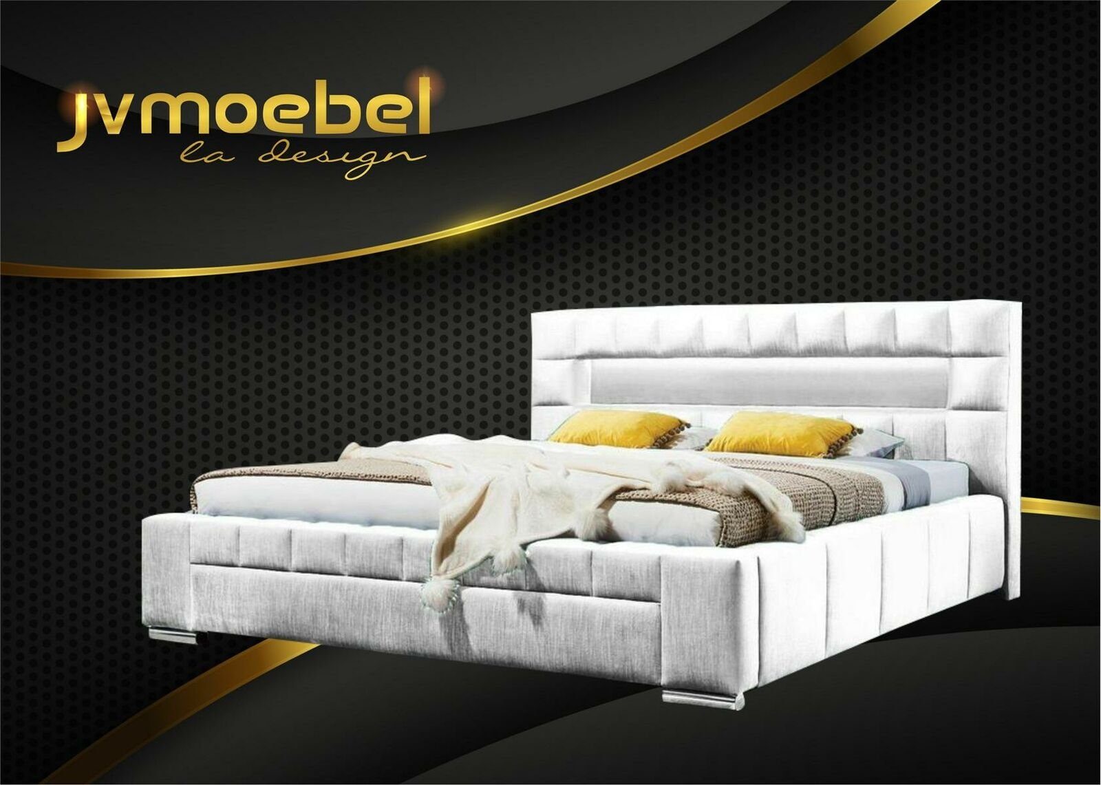 JVmoebel Bett, Bett inkl LED Beleuchtung Schlafzimmer Design Möbel Modern Betten Weiß