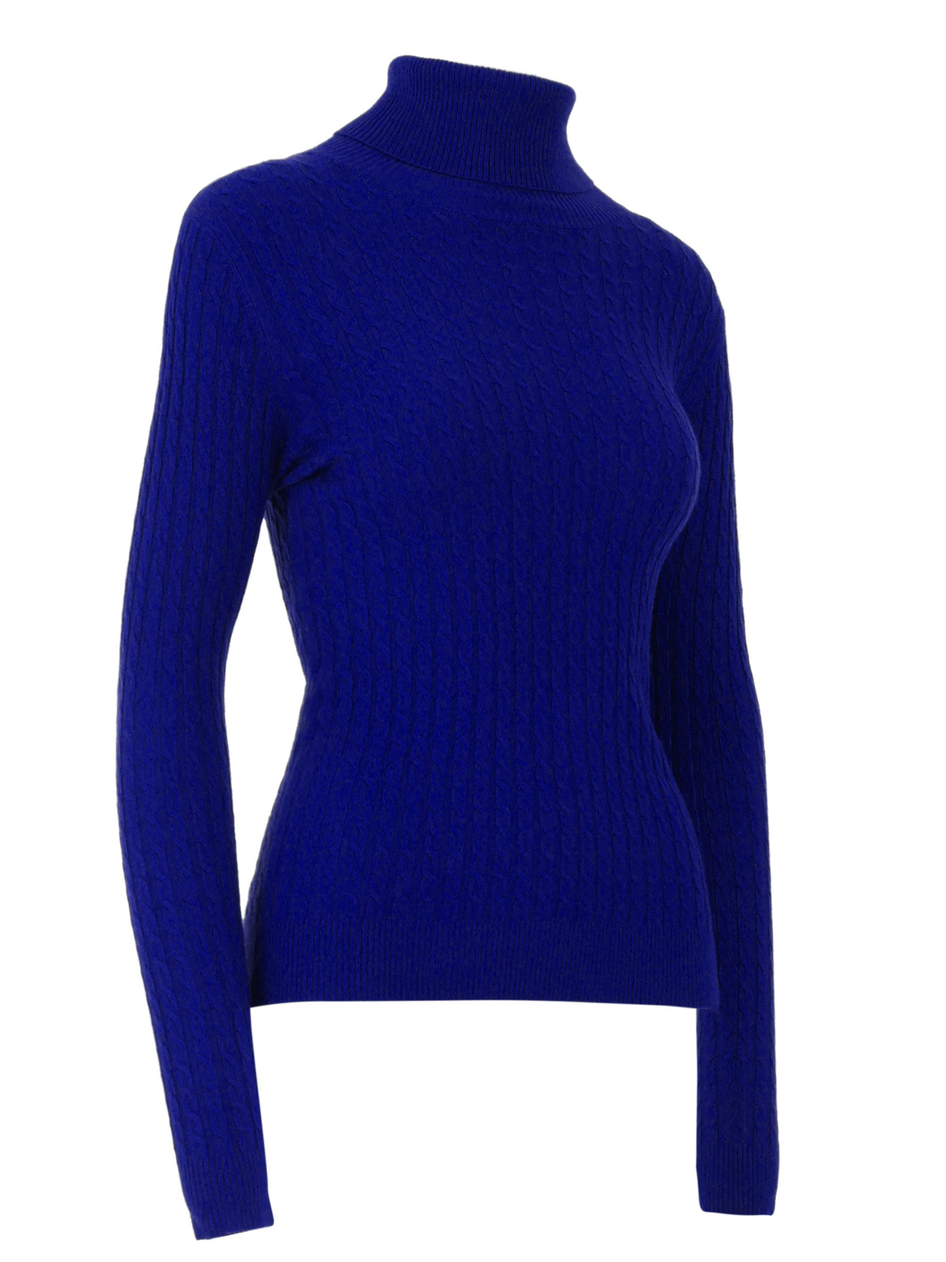 YC Fashion & Style Rollkragenpullover One Size, Zopfmuster, verschiedene Farben in Unifarbe