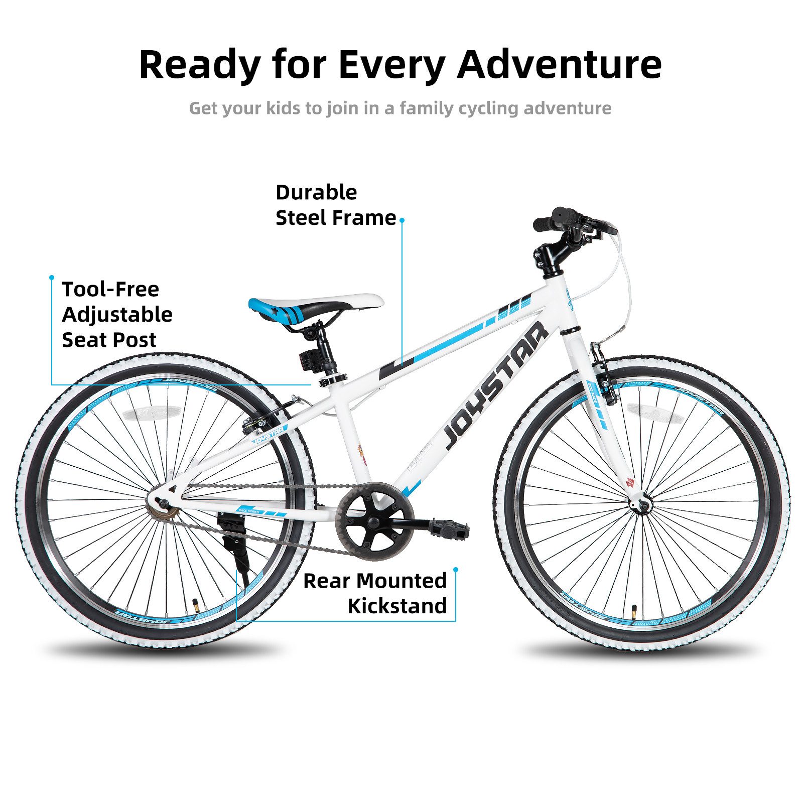 JOYSTAR Kinderfahrrad 20 Zoll fahrrad für Jungen Mädchen Alter von 7-12 Jahren Mountainbike, Hardtail Mountainbike für Kinder mit 1-Gang, Doppel-V-Bremse