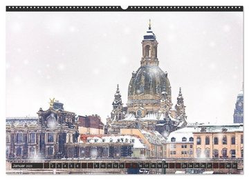CALVENDO Wandkalender Dresden - Die Frauenkirche (Premium, hochwertiger DIN A2 Wandkalender 2023, Kunstdruck in Hochglanz)