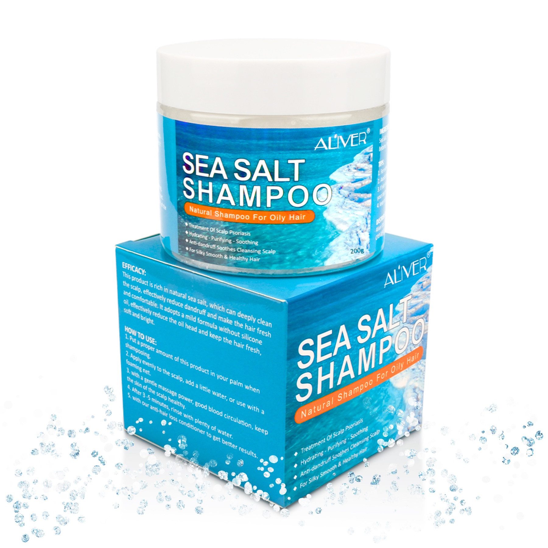 ALIVER Haarshampoo Totes Meer Salz Haarpflege für Haarwachstum Volumen Anti-Schuppen, 1-tlg., Alkoholfrei, Ammoniakfrei, Enthält Mineralien, Enthält Vitamine