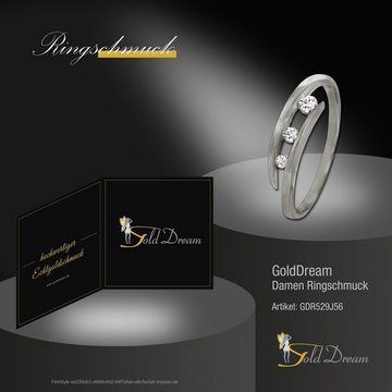 GoldDream Goldring GoldDream Gold Ring Gr.56 Zirkonia weiß (Fingerring), Damen Ring 3er Zirkonia aus 333 Weißgold - 8 Karat, Farbe: silber, wei