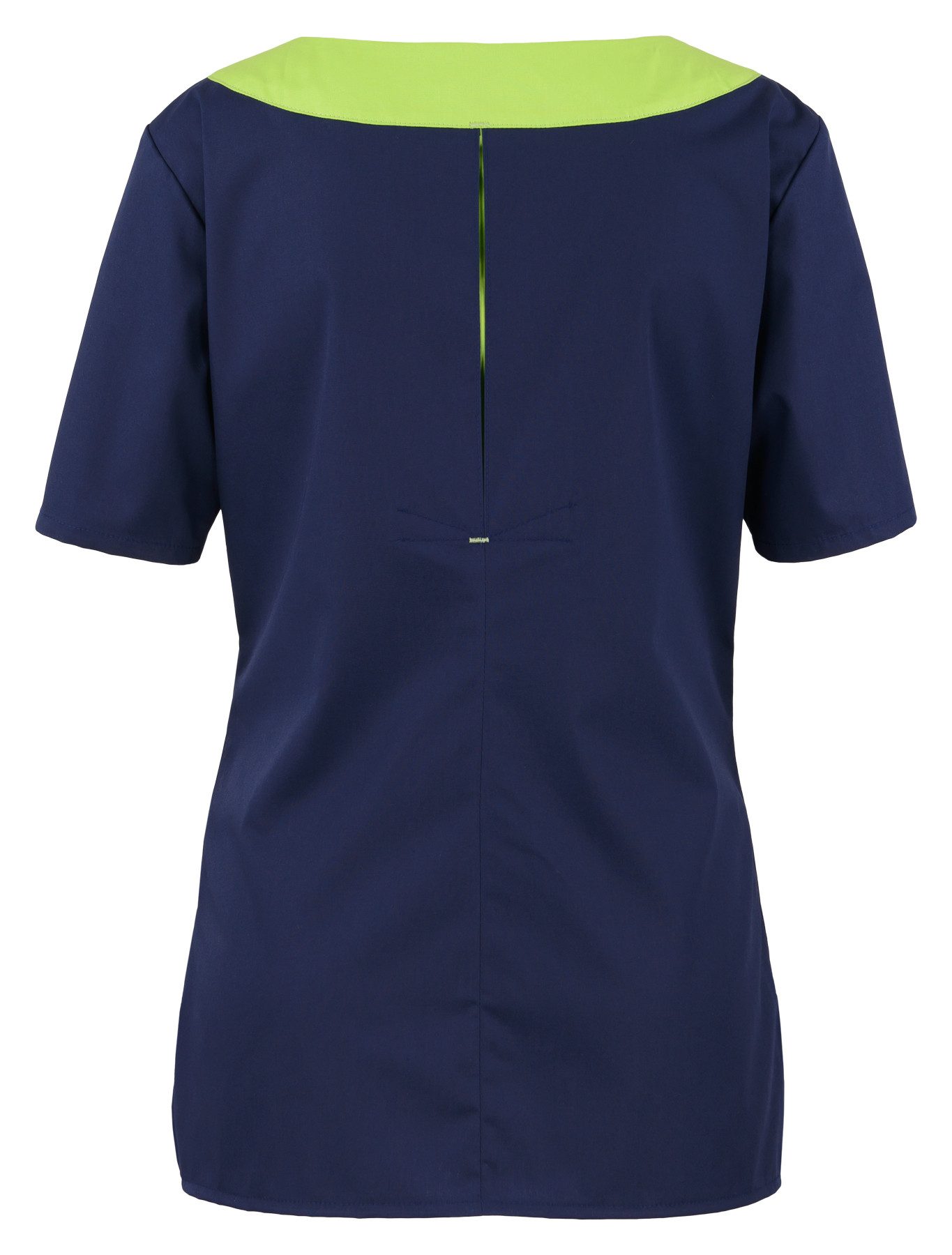 BEB Schlupfbluse beb MEDIZIN/PFLEGE Damen KASACK Kurzarm Stretch Marine/Apfel