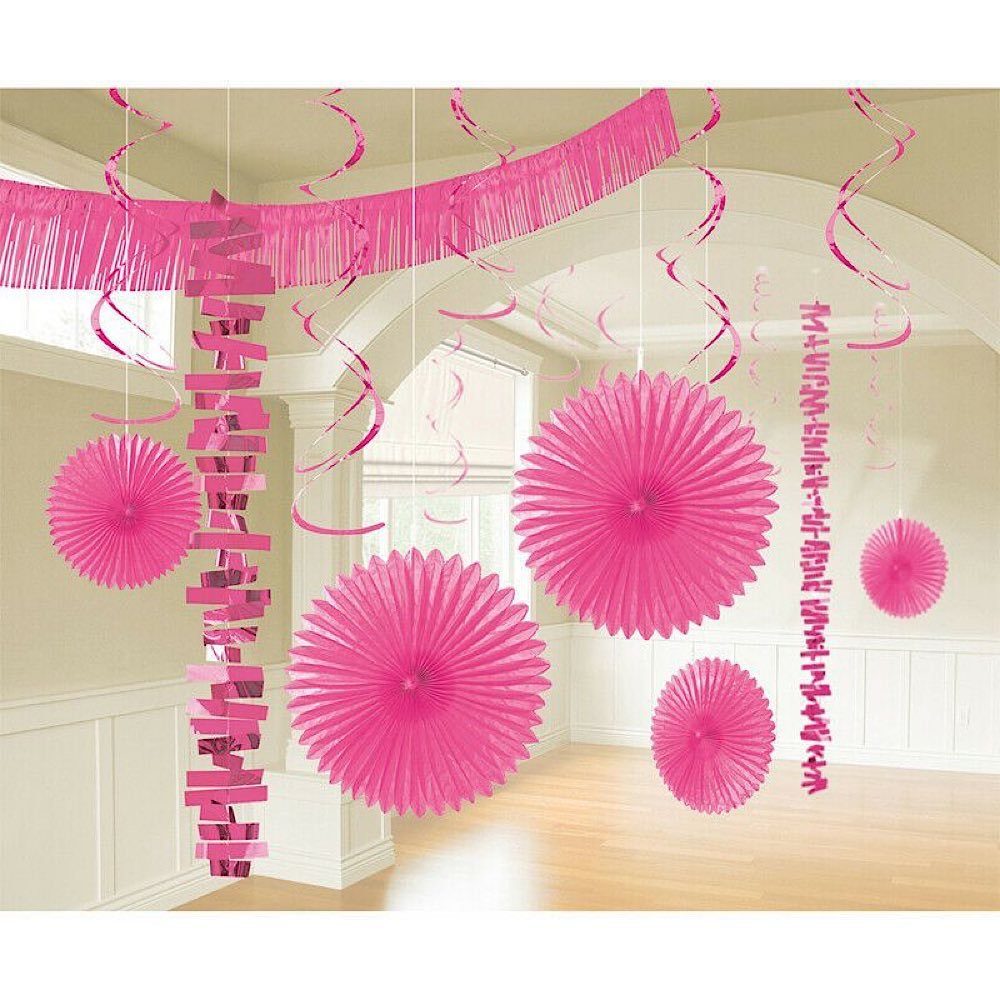 Girlande 18 Party - Dekorations-Set Amscan teilig Pink