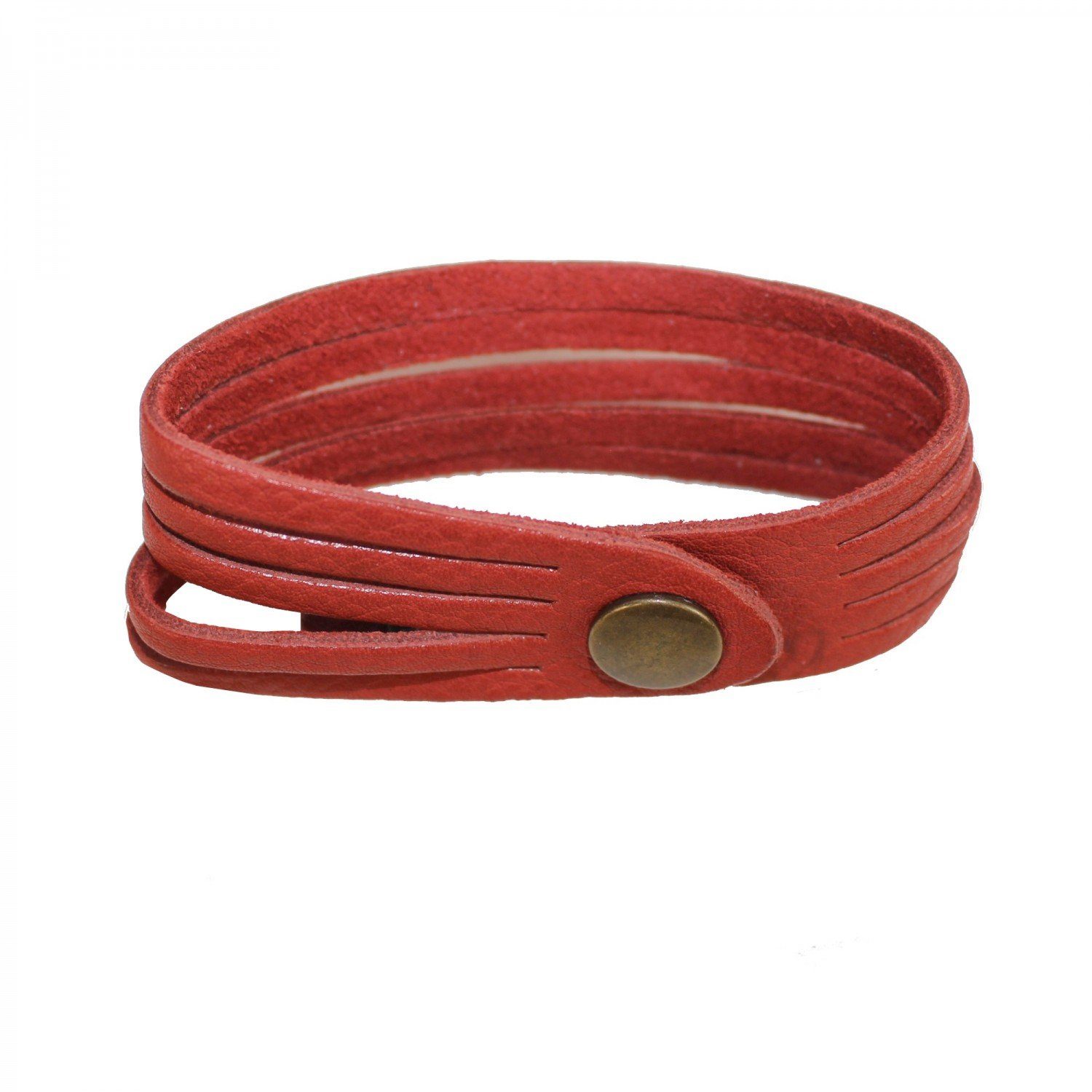 Armband Armband aus Recycling-Leder in rot Tira aus Indien