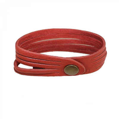 mitienda Armband Armband aus Recycling-Leder in rot Tira aus Indien