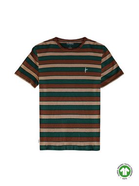 FUXBAU T-Shirt Männer Earth T-Shirt besonders weicher Stoff im Streifenmuster