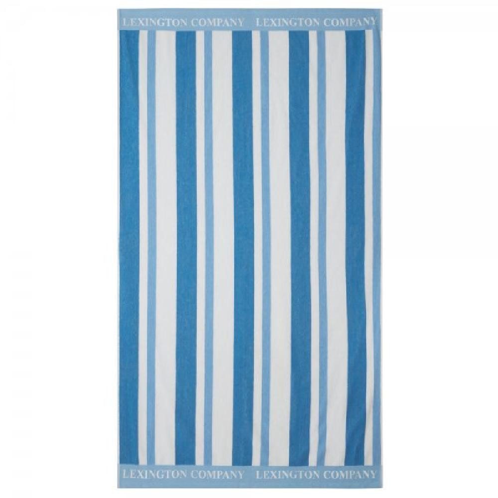 Lexington Badetücher LEXINGTON Strandhandtuch Striped Cotton Terry Blue/White (100x180cm)