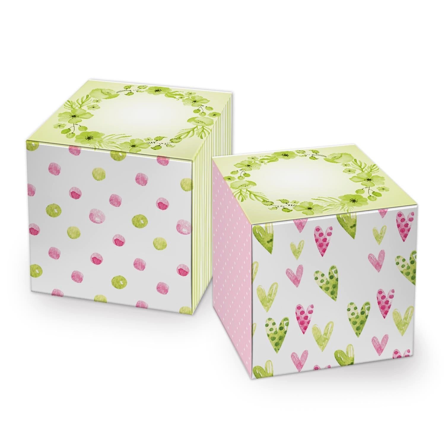 Logbuch-Verlag Geschenkbox 10 kleine Geschenkboxen rosa grün weiß Herz Gastgeschenk Hochzeit