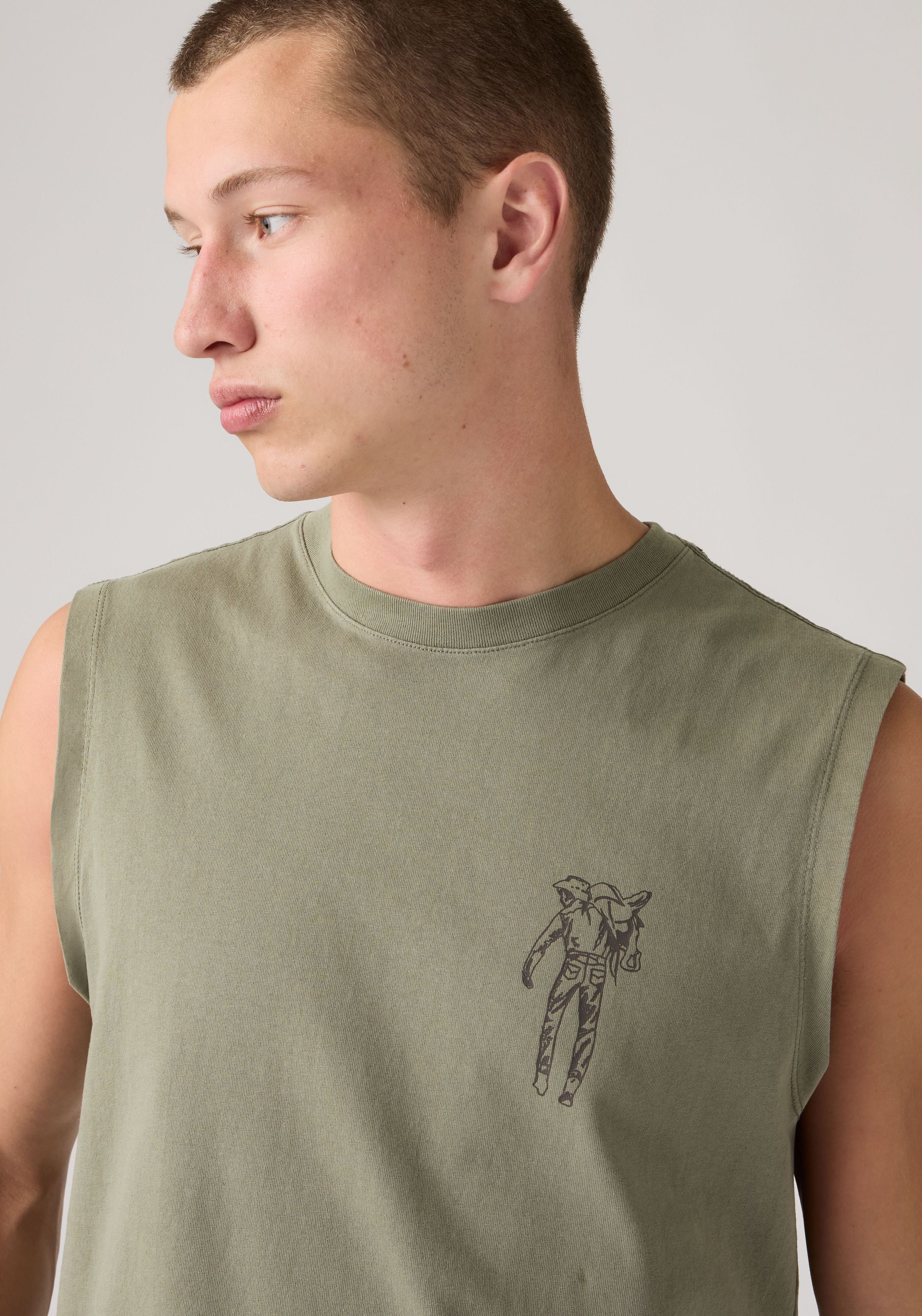 Levi's® Muskelshirt GR MUSCLE TANK Vorder- und Rückenteil mit Druck