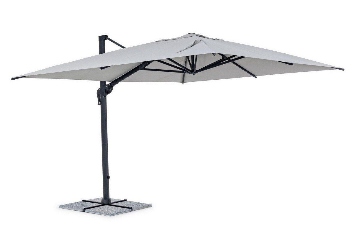 Ampelschirm Ampelschirm Ines 400x300x259cm Aluminium Hellgrau Schirm Sonnenschirm
