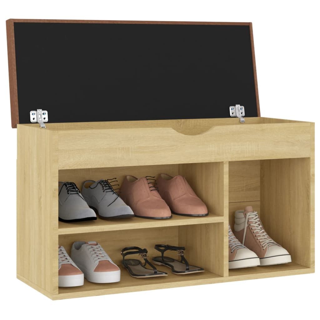 vidaXL Schuhregal Schuhbank mit Kissen Sonoma-Eiche günstig online kaufen