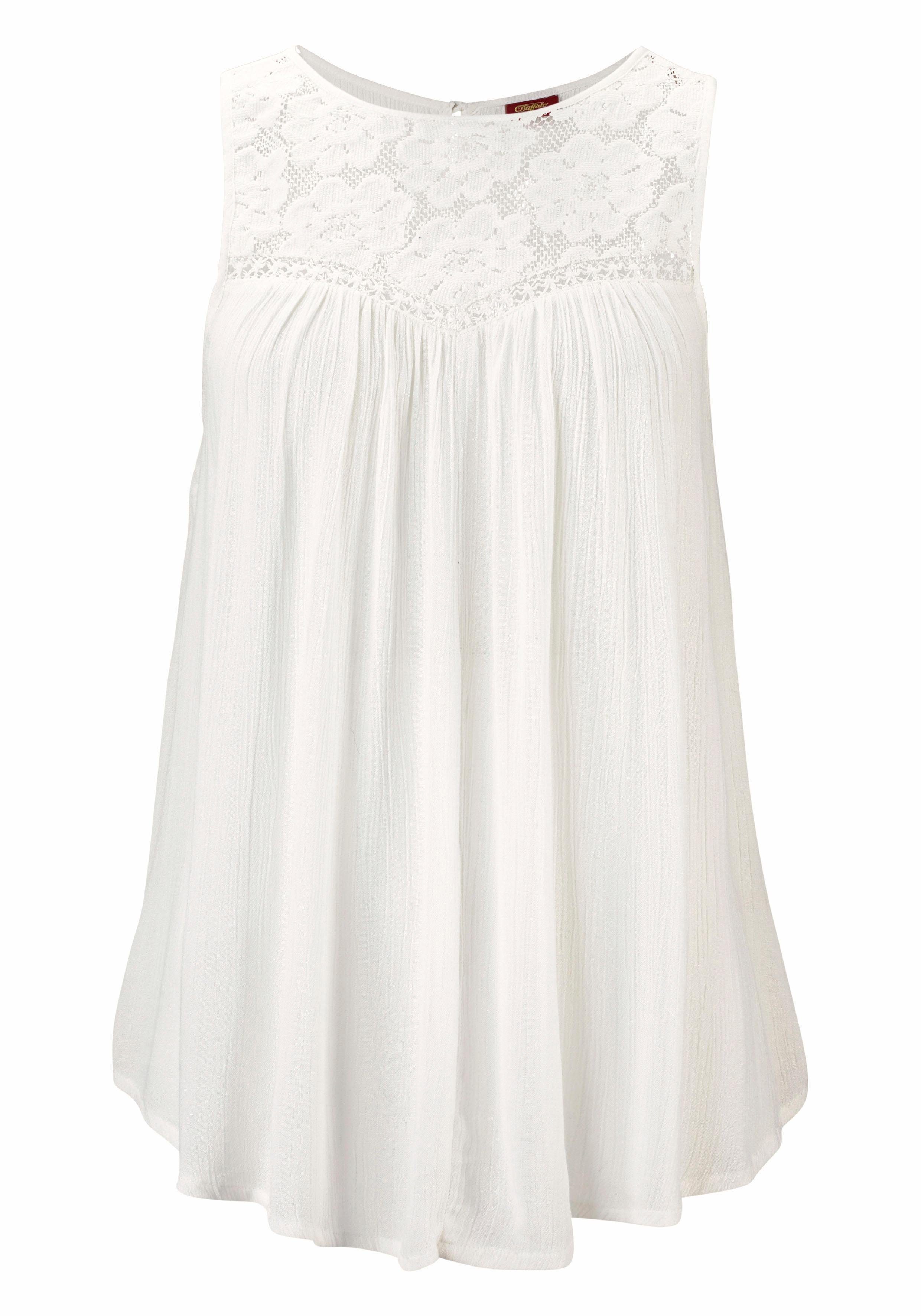 Buffalo Crepebluse mit Spitzeneinsatz, Blusentop, Boho-Style günstig online kaufen