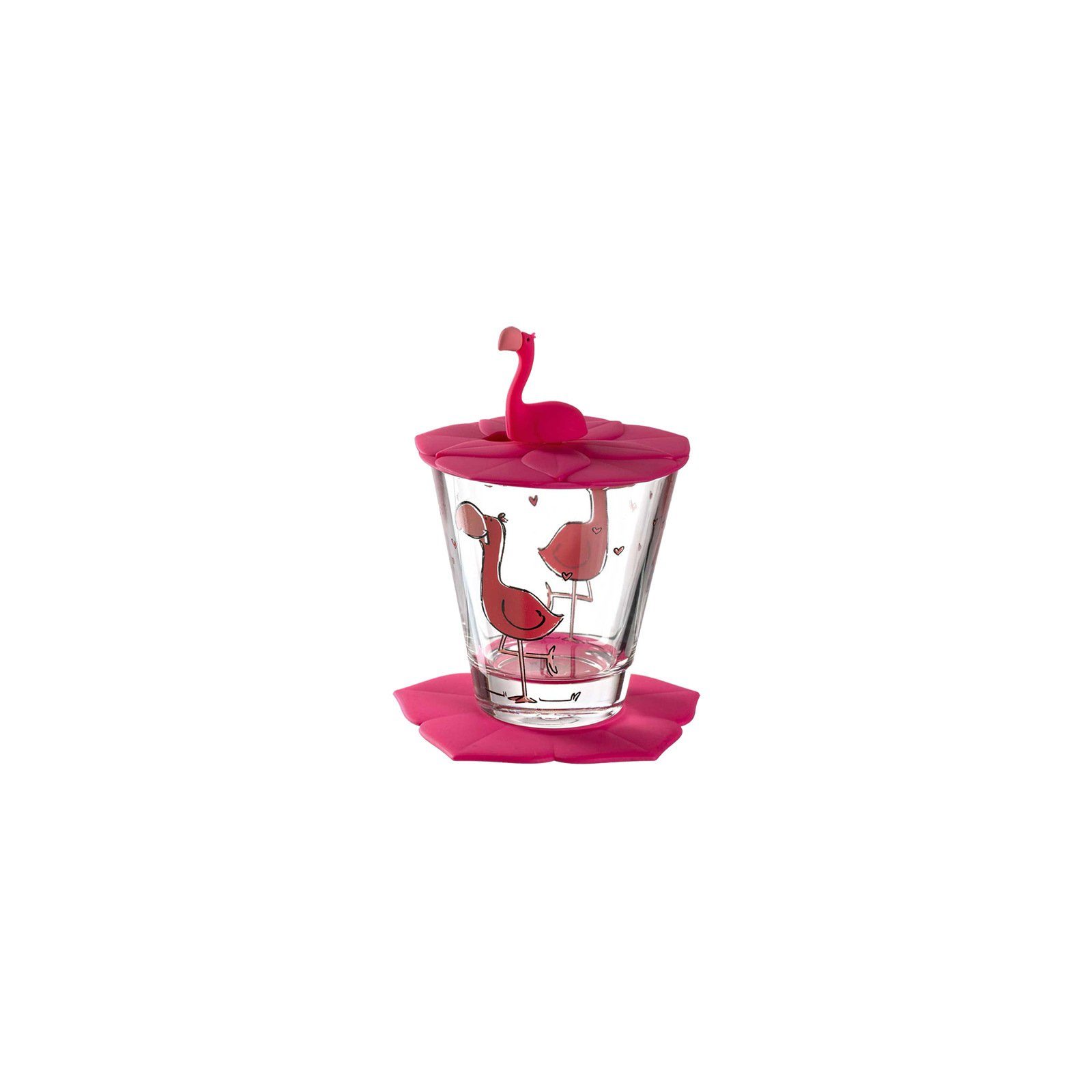 LEONARDO Kinderbecher Bambini Kinderbecherset 215 ml, Glas Flamingo