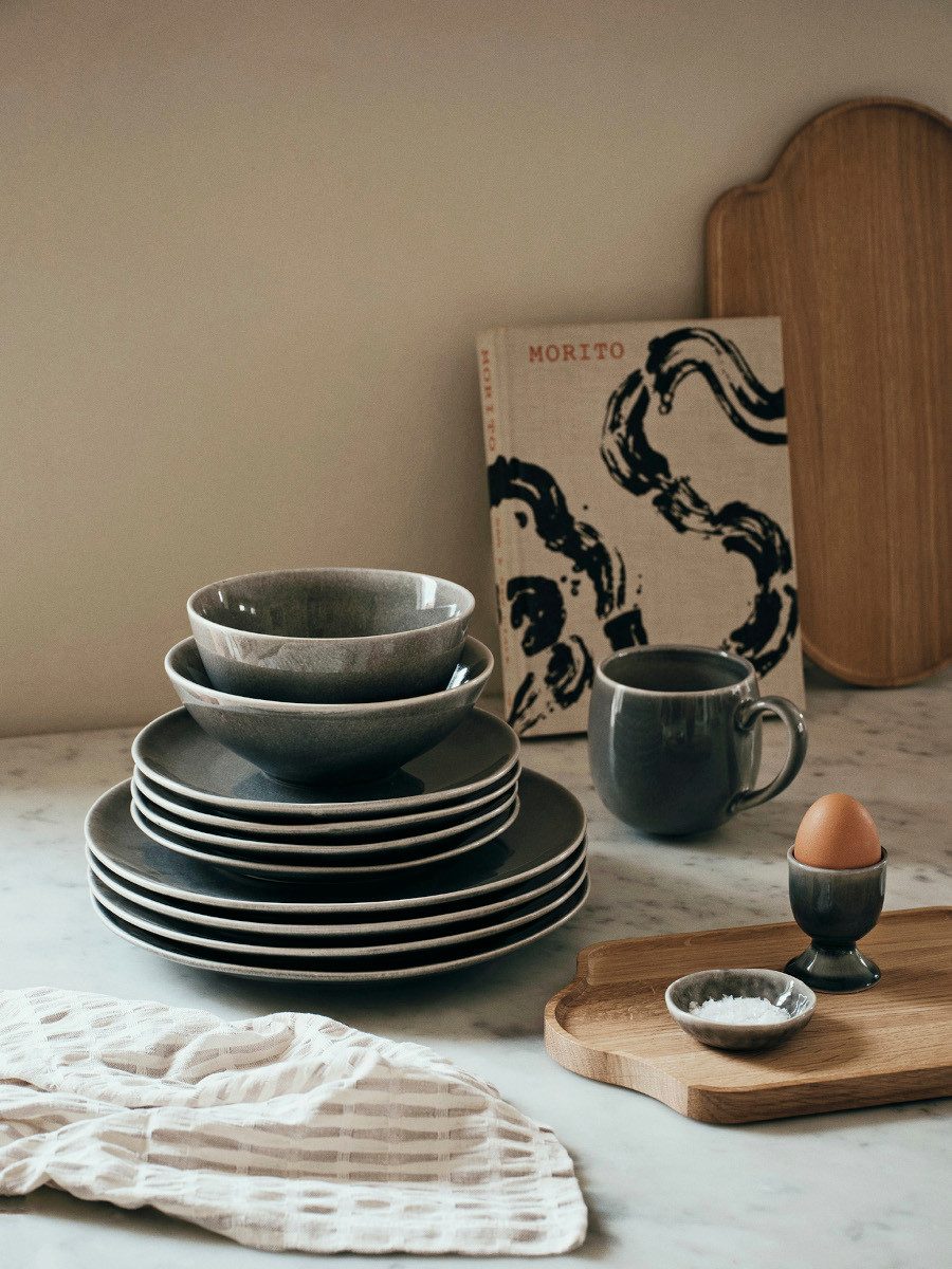 Broste Copenhagen Tasse NORDIC RAIN Teetasse 0,45l, Steingut