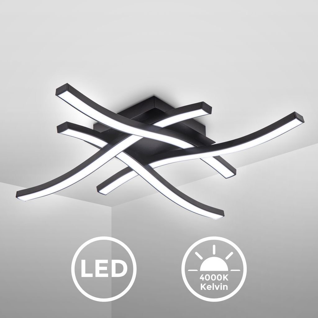 B.K.Licht Deckenleuchte moderne LED Deckenlampe 42,5x42,5cm Design 4-flammi günstig online kaufen