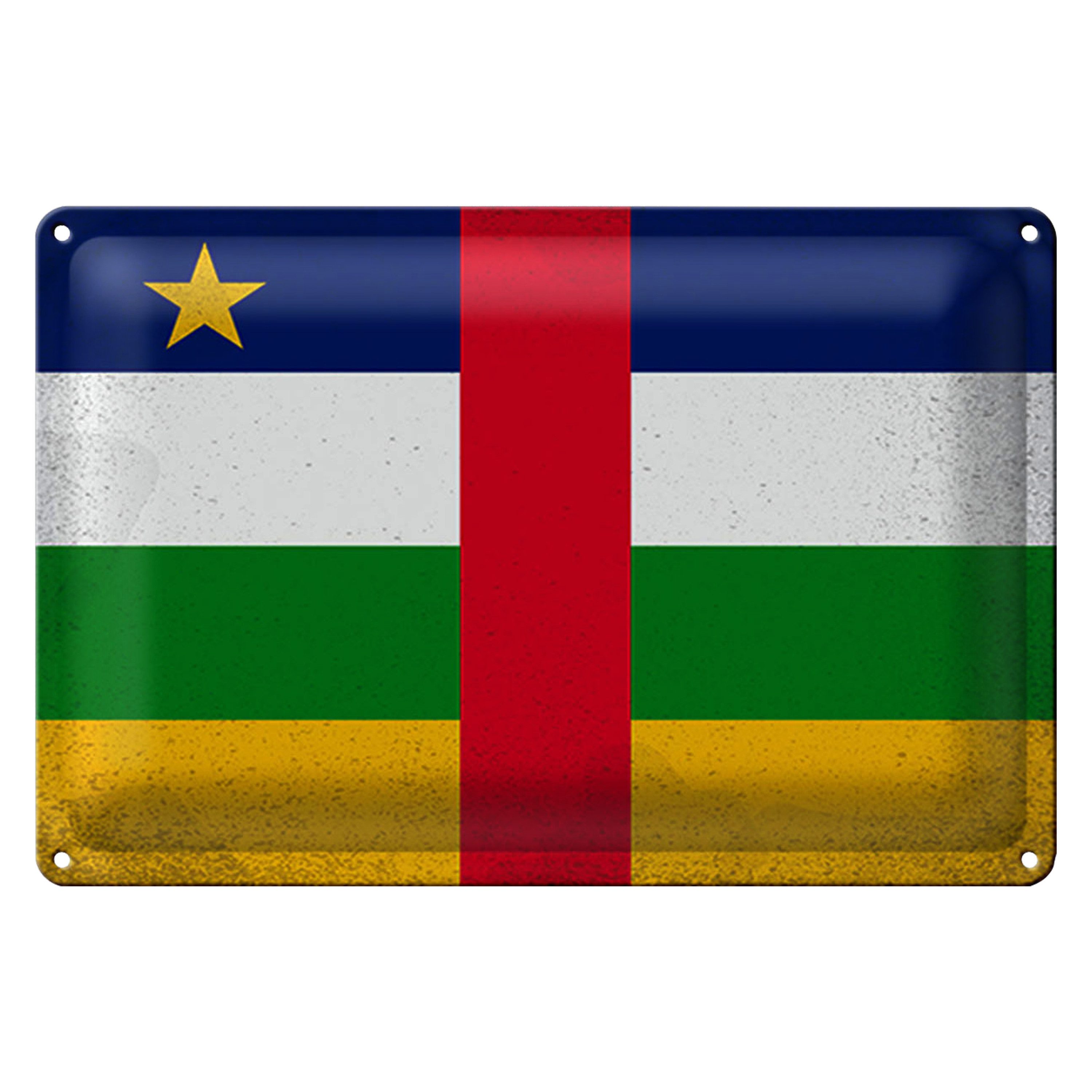 Roomando Metallschild Flagge Zentralafrikanische Republik 18x12cm VI