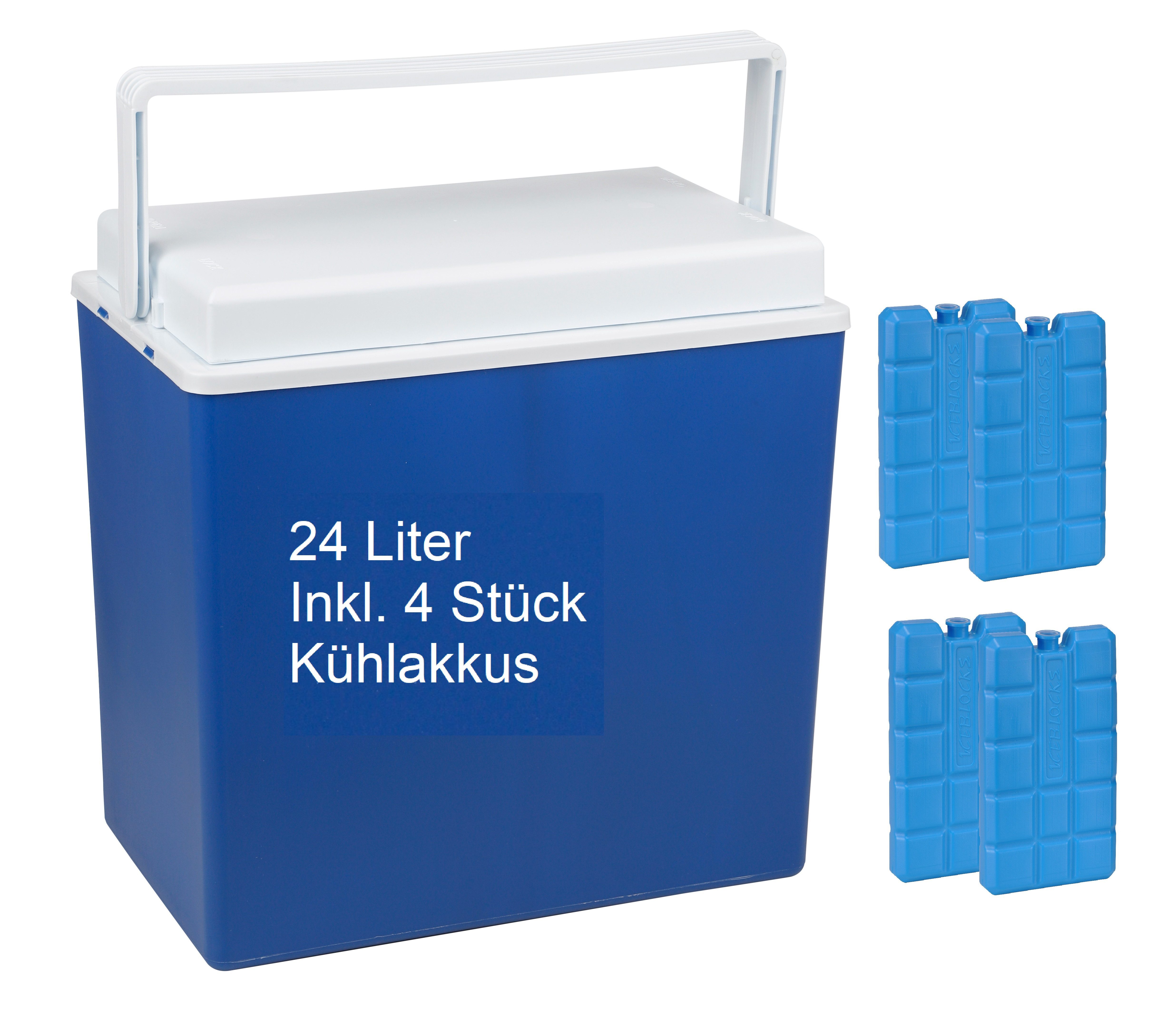 steinwohn Kühlbox 24 Liter oder 10 Liter inkl. Kühlakkus, Outdoor Isolierbox fürs Auto, Camping, Grillen, Strand und Garten