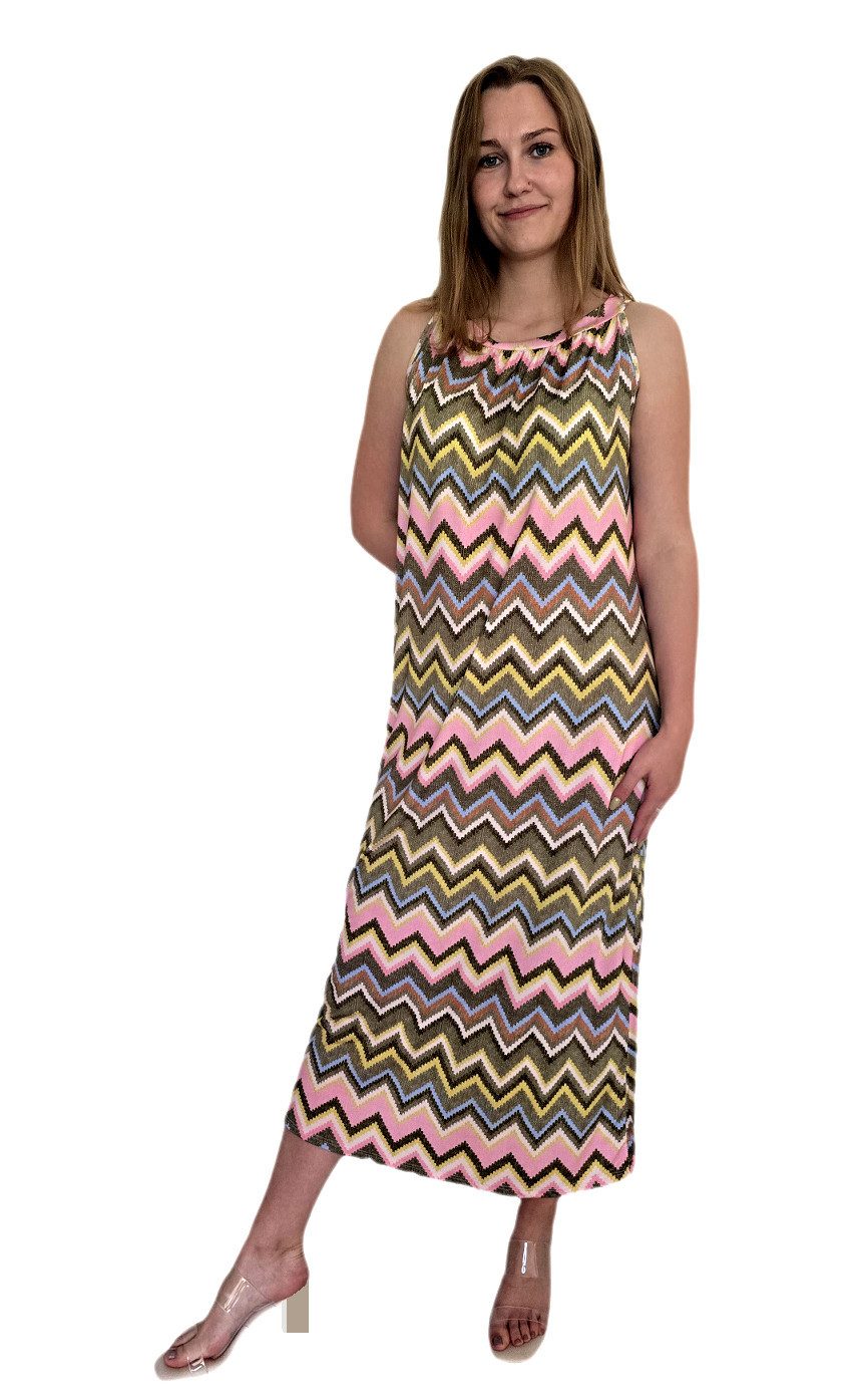 Sa-Lucca Sommerkleid in Onesize mit Zick-Zack-Muster in verschiedenen Farben