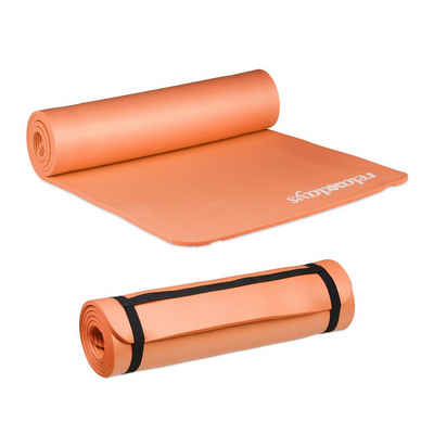relaxdays Yogamatte 2 x Yogamatte 1 cm dick orange