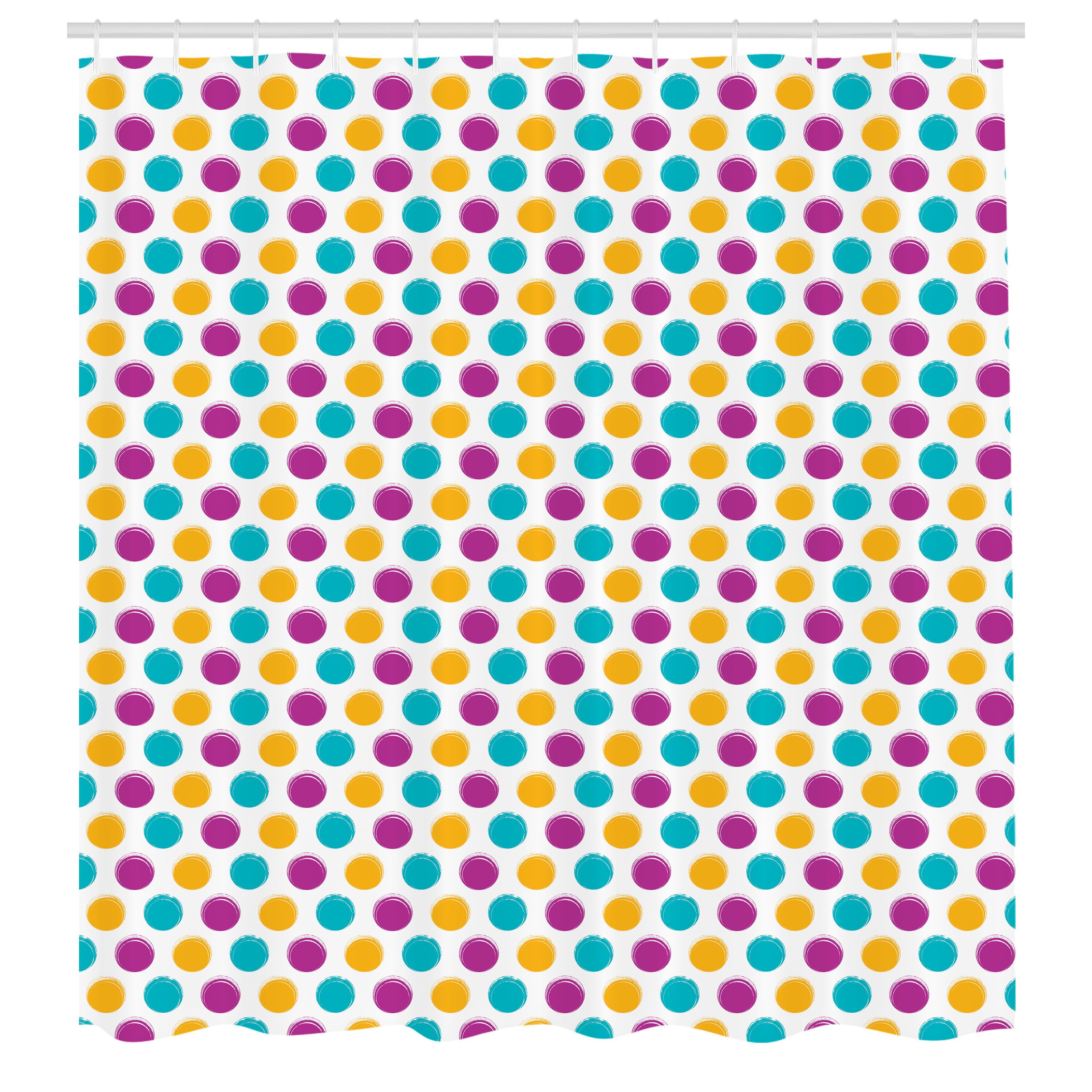 Abakuhaus Duschvorhang Moderner Digitaldruck mit 12 Haken auf Stoff Wasser Resistent Breite 175 cm, Höhe 180 cm, Tupfen Vintage Circular Blobs